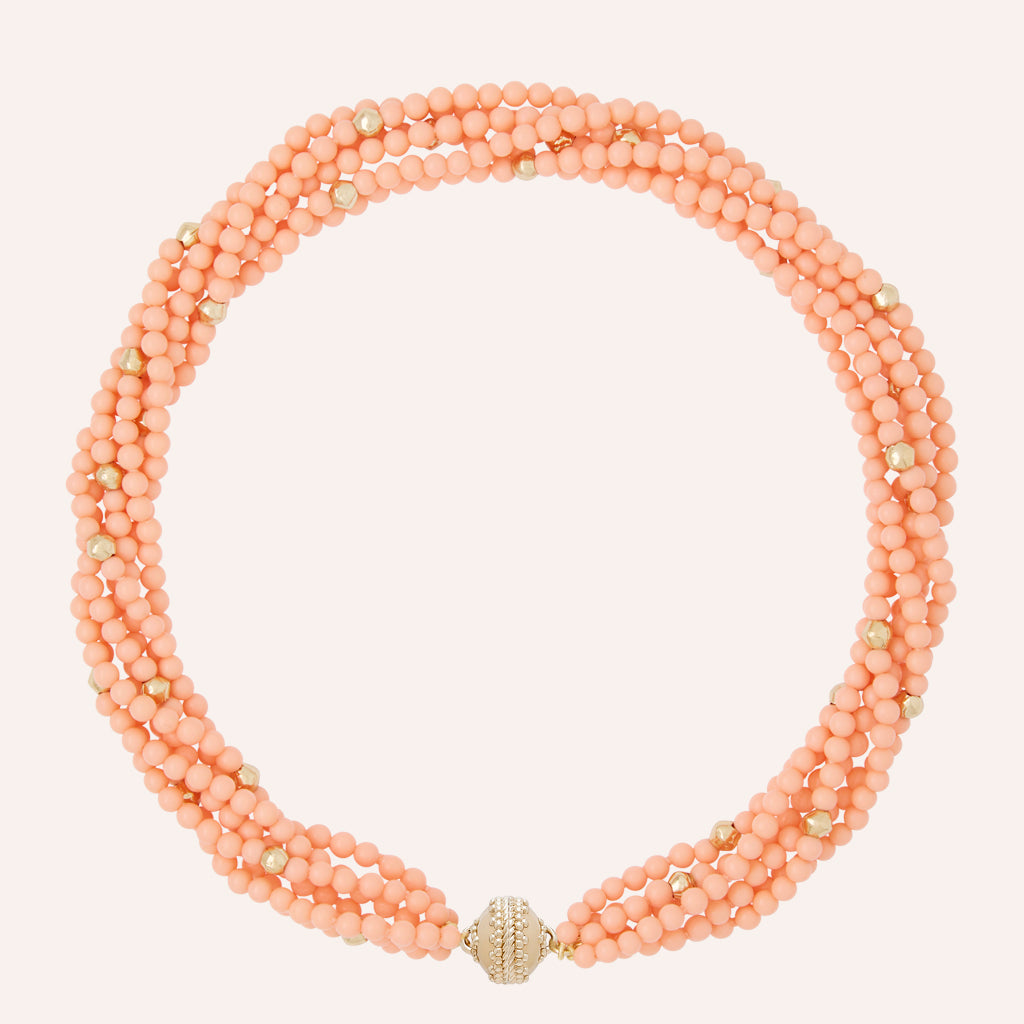 Reconstituted Peach Coral Necklace