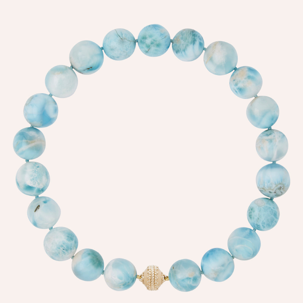 Victoire Blue Larimar 18mm Necklace