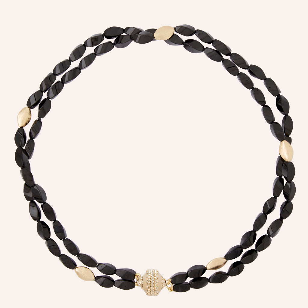 Gold Rush Oval Black Tourmaline Necklace