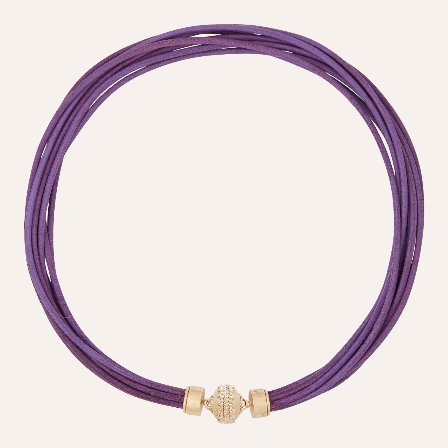 Lexington Purple Leather Necklace