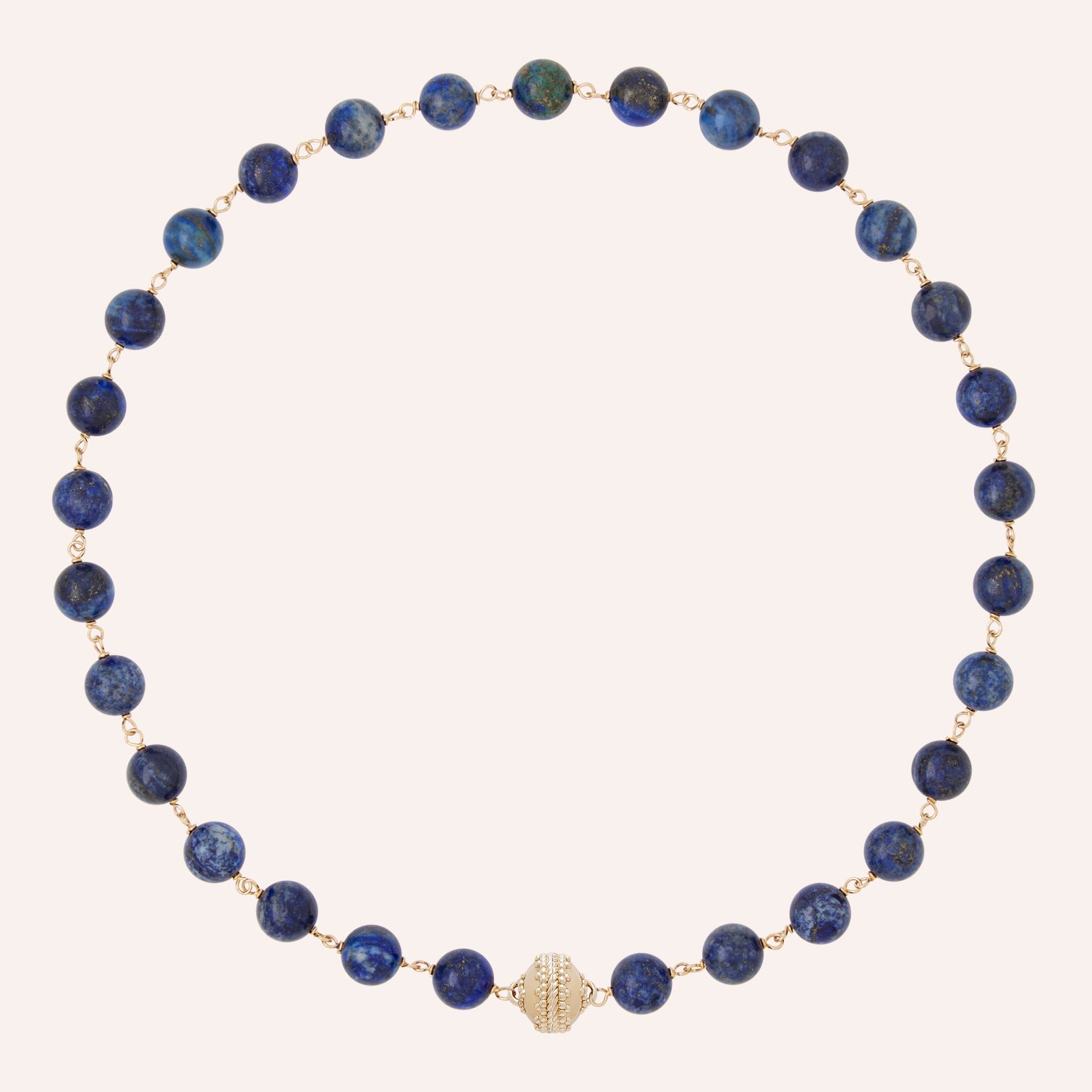 Victoire 10mm Blue Azurite Caspian Necklace