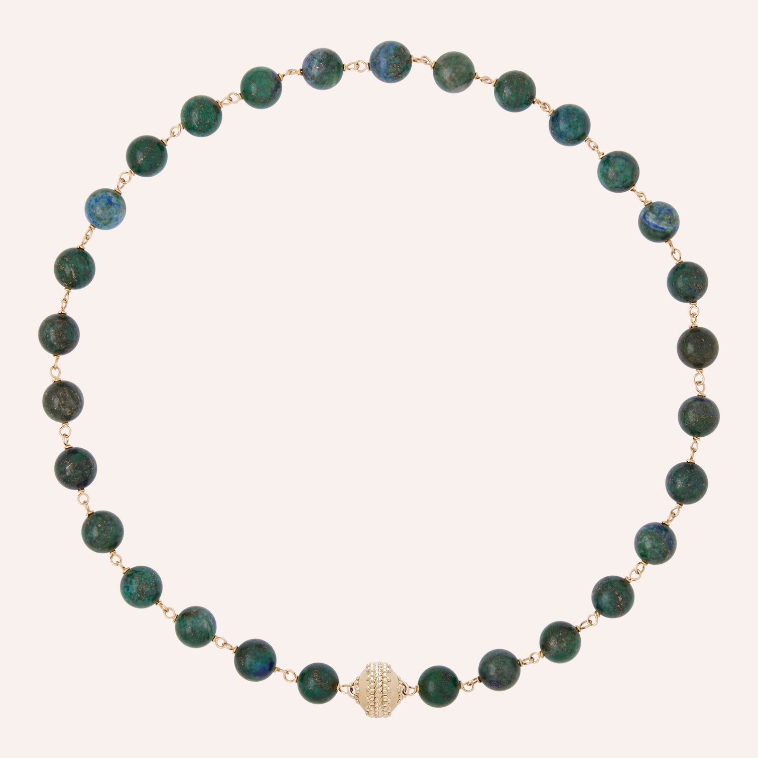 Victoire 10mm Green Malachite Caspian Necklace