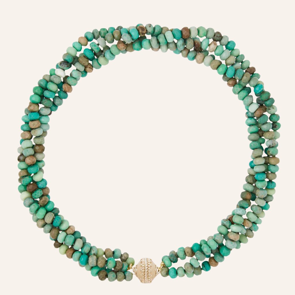 Chrysoprase Faceted Rondelle 6mm Multi-Strand Necklace