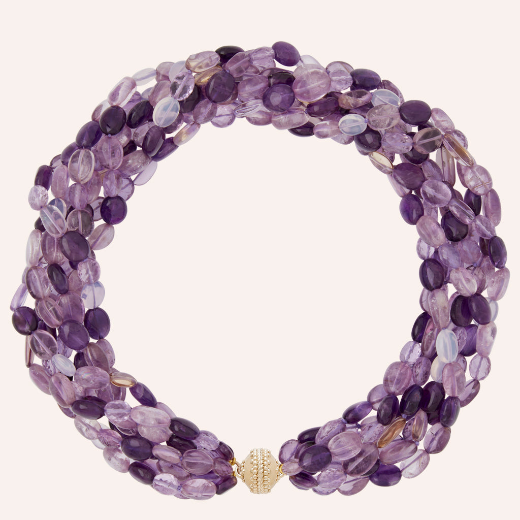 Helen Mixed Amethyst Multi Strand Necklace