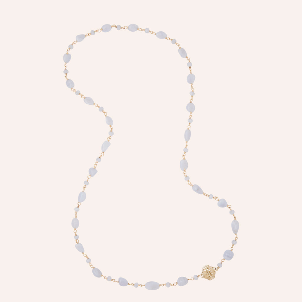 Caspian Tumbled Blue Lace Agate Necklace