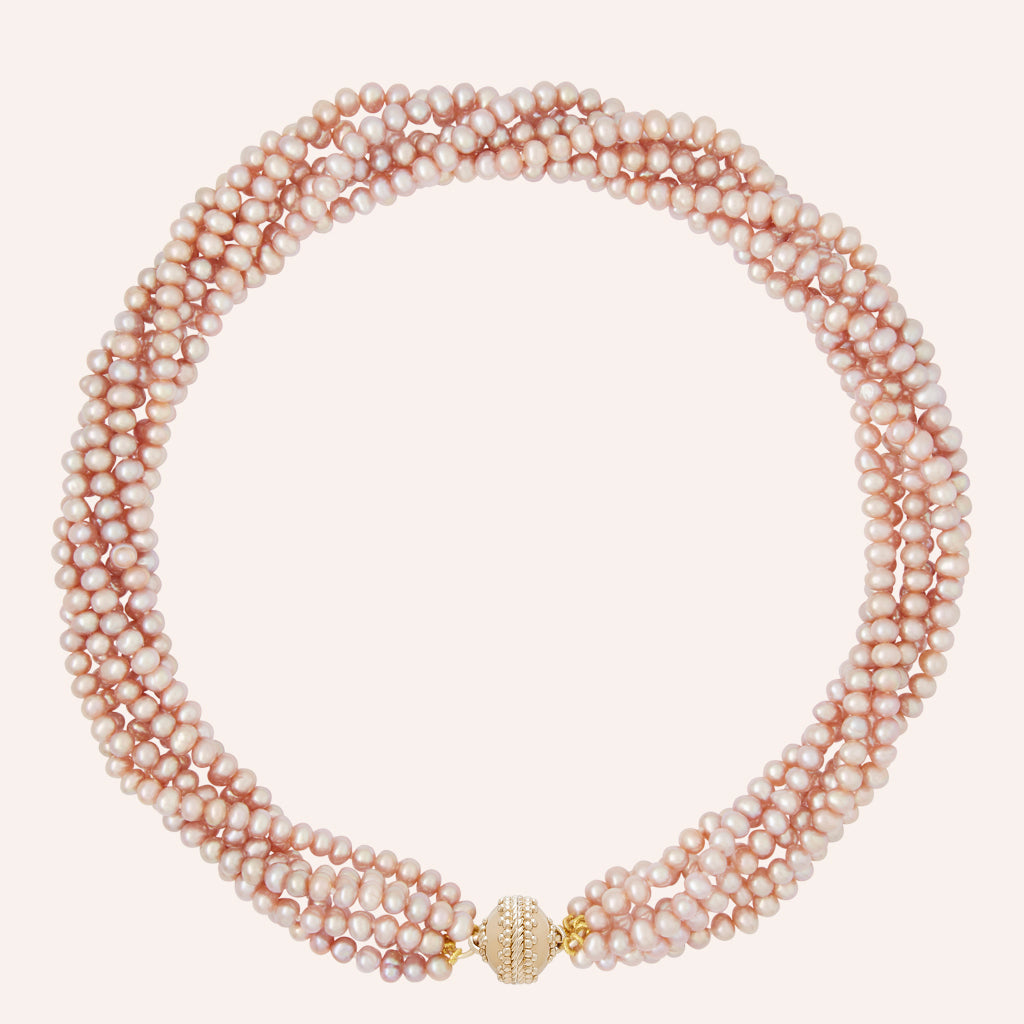 Freshwater Potato Pink 4mm Pearl Necklace