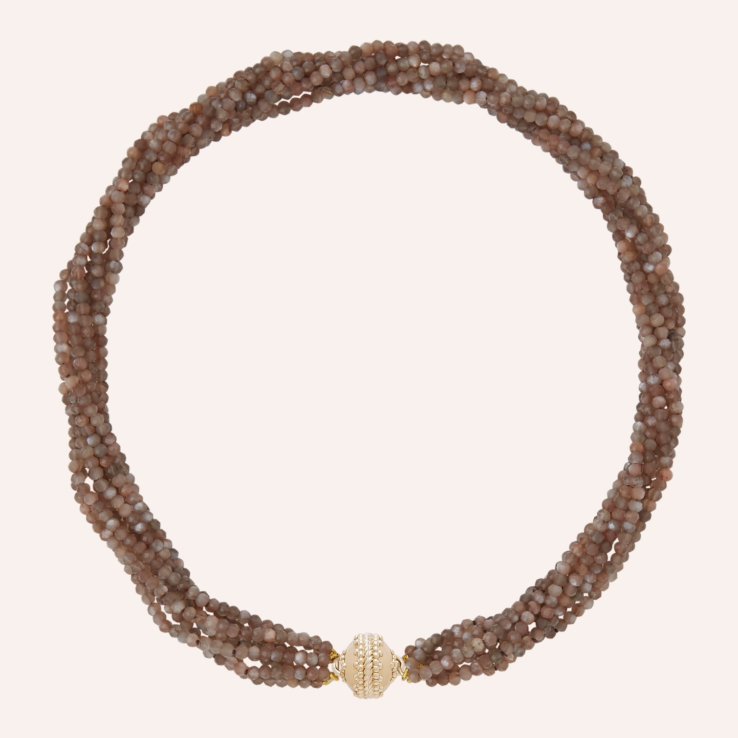 Michel 3mm Brown Moonstone Multi-Strand Necklace