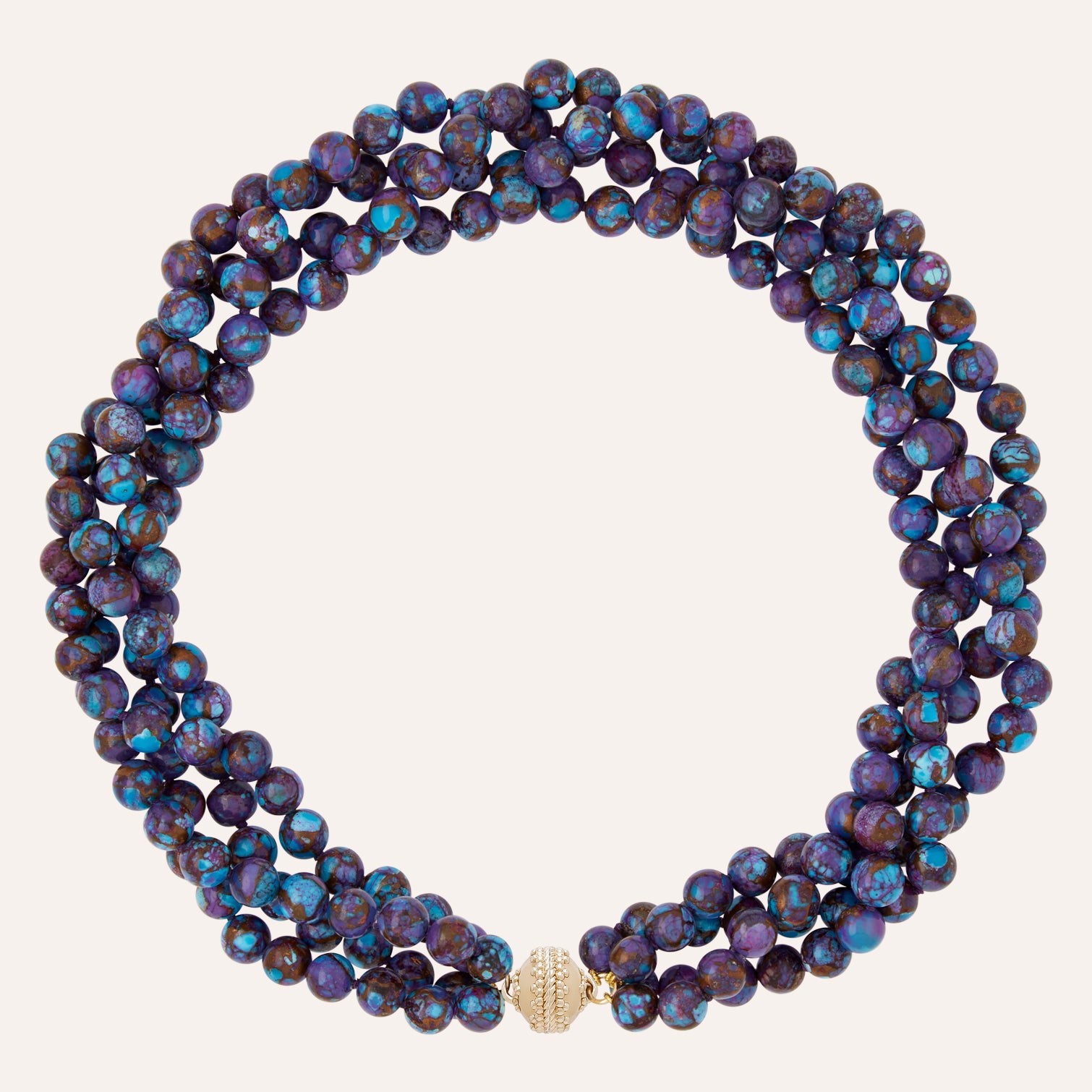 Victoire 8mm Mohave Purple Turquoise Multi-Strand Necklace