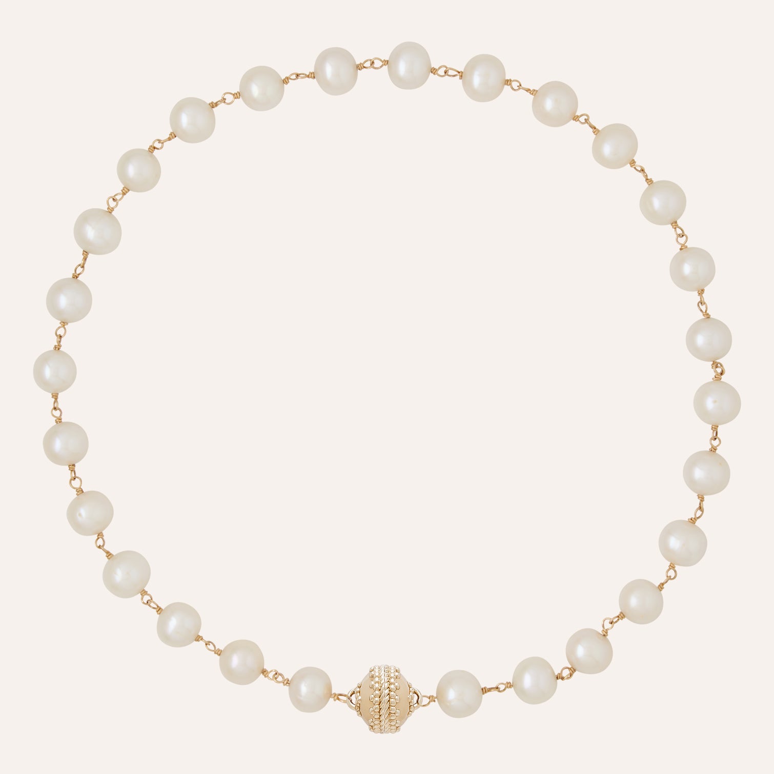 Caspian White Potato Pearl Necklace