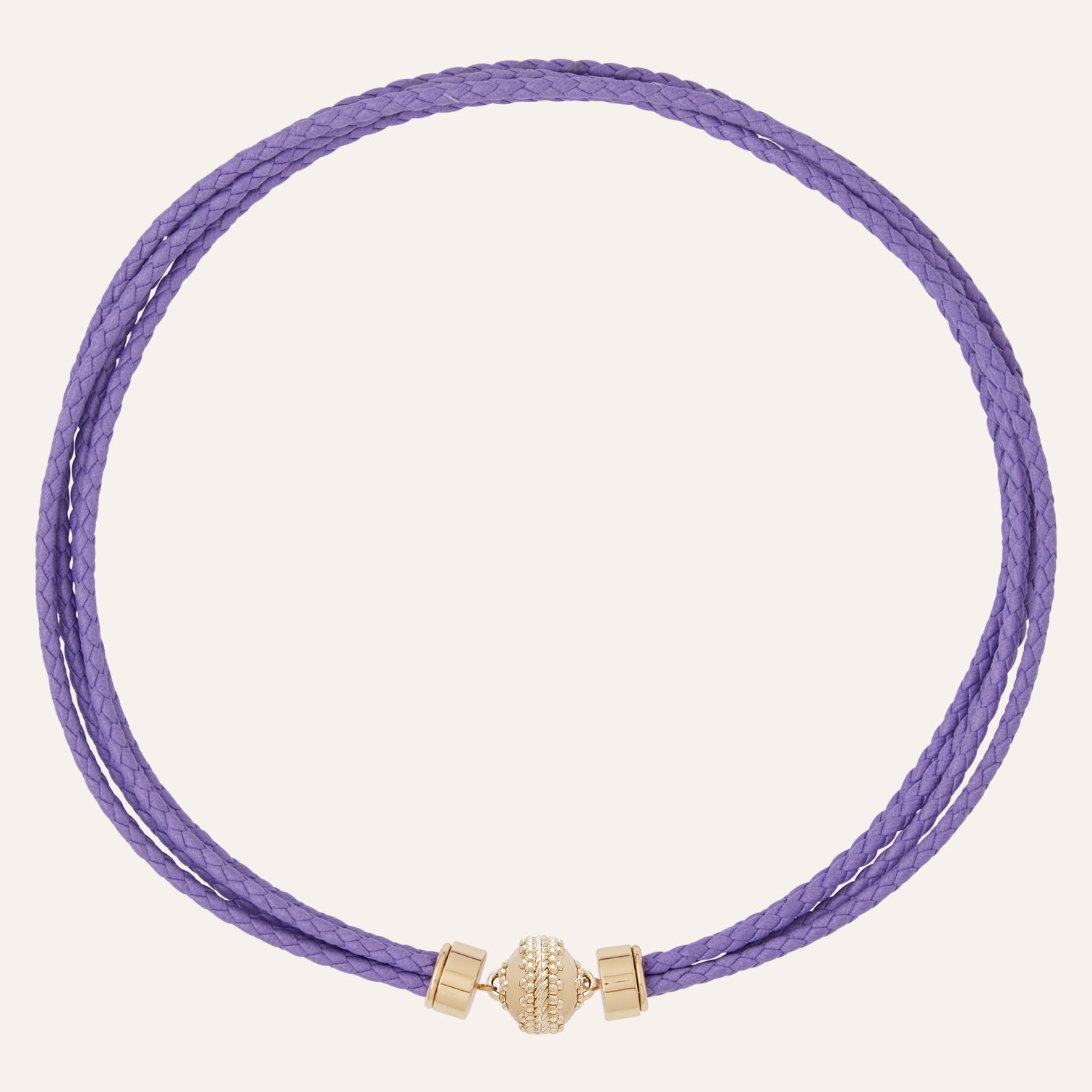 Wellington Lavendar Braided Leather Necklace