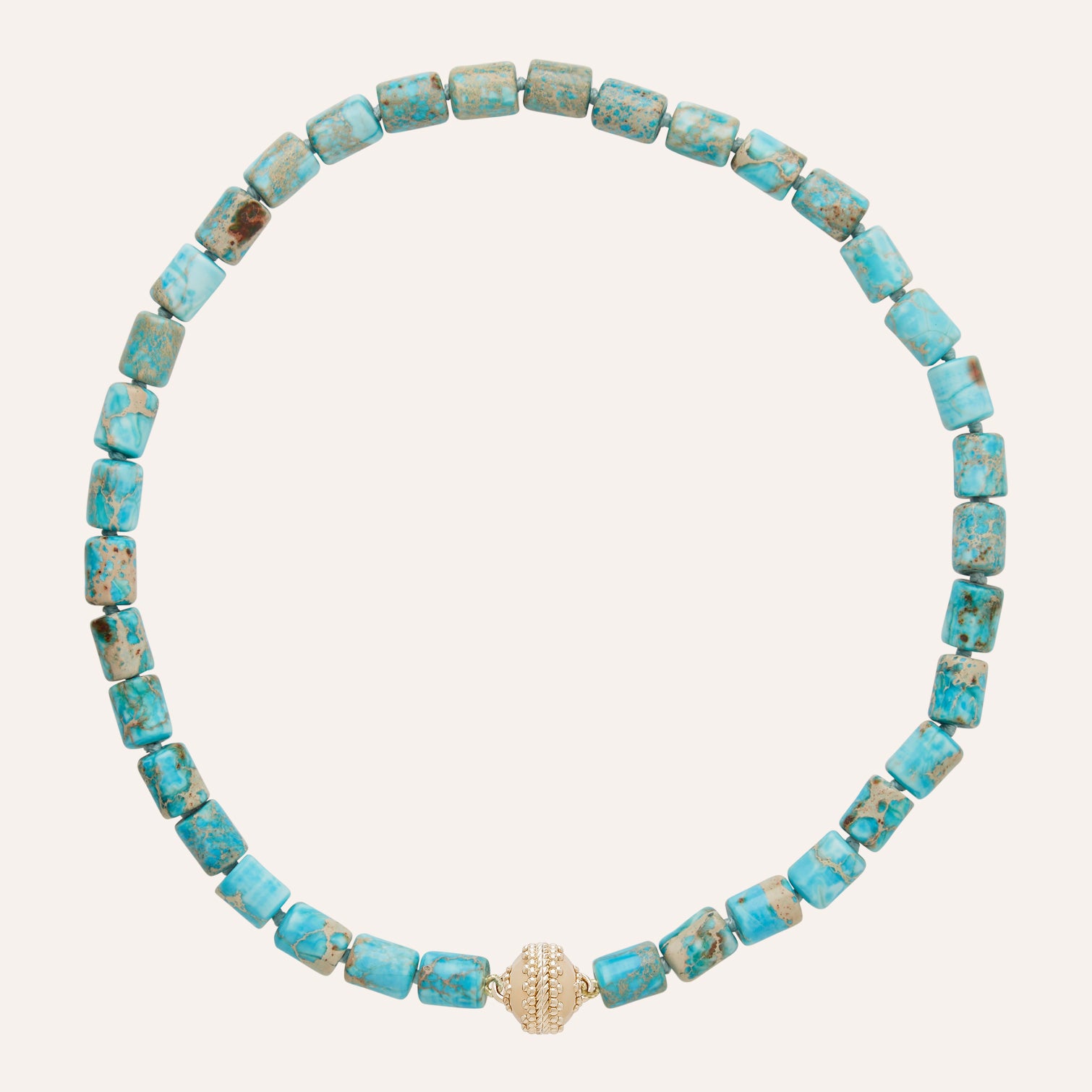 Imperial Jasper 10mm Barrel Necklace