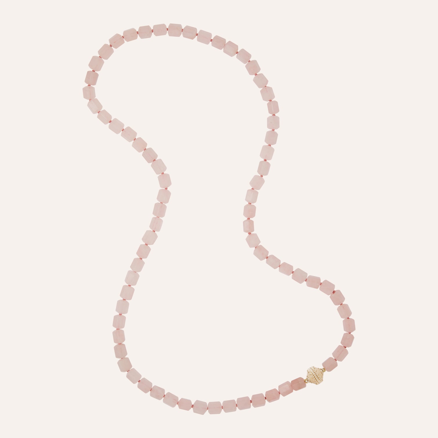 Rose Quartz Barrel Necklace