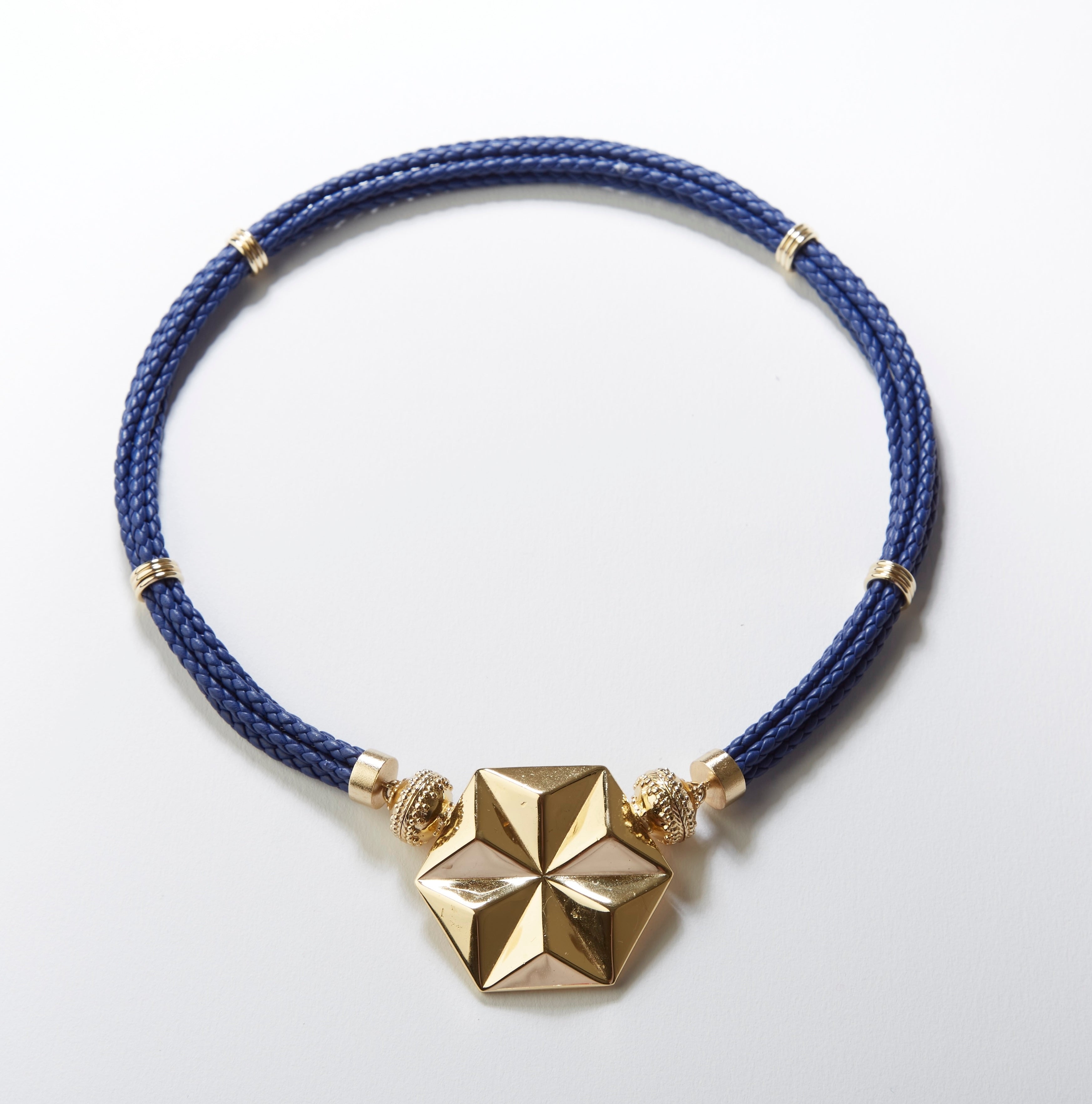 Aspen Braided Leather Royal Blue Necklace