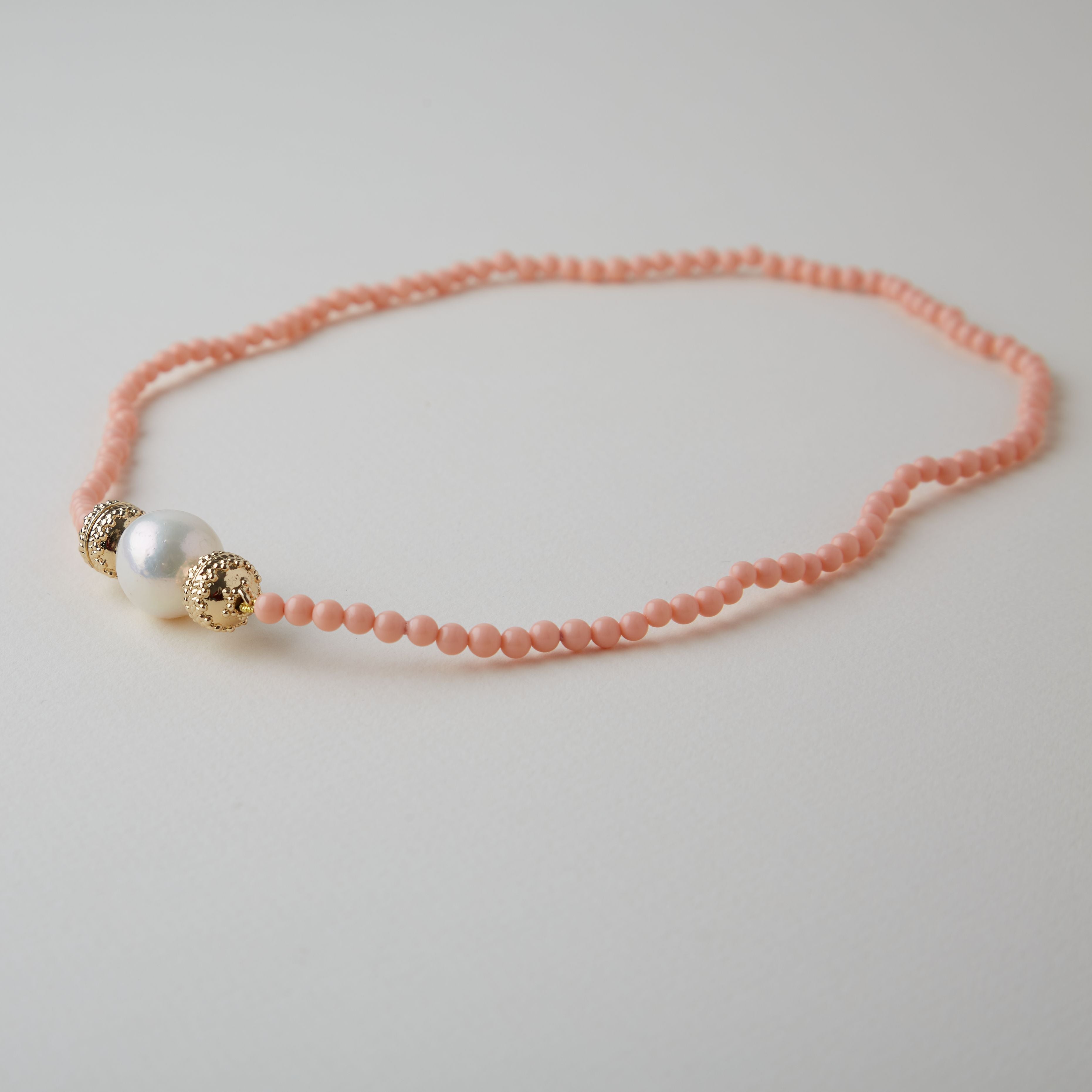 Victoire 4mm Peach Coral Mini Necklace