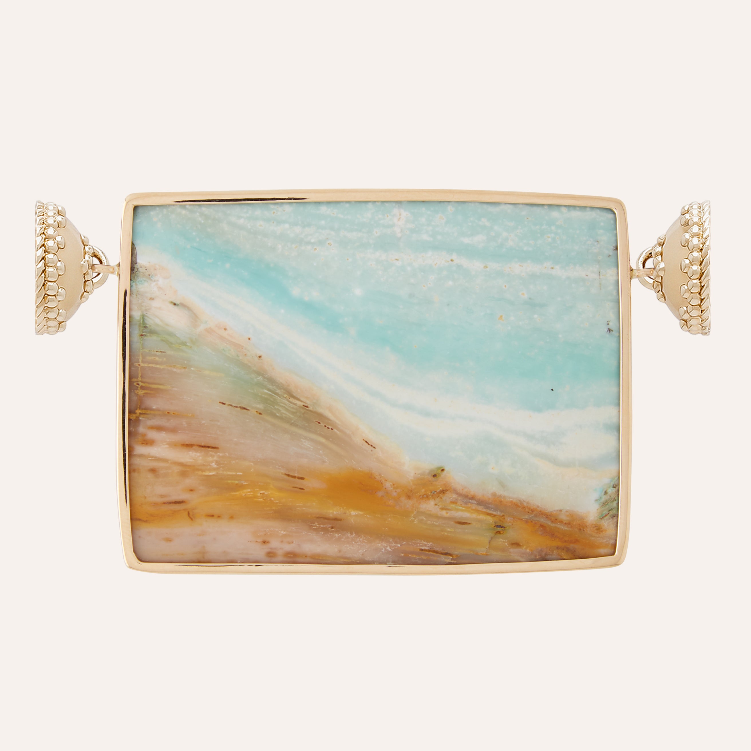 Fossil Opal Rectangle Cabochon Centerpiece