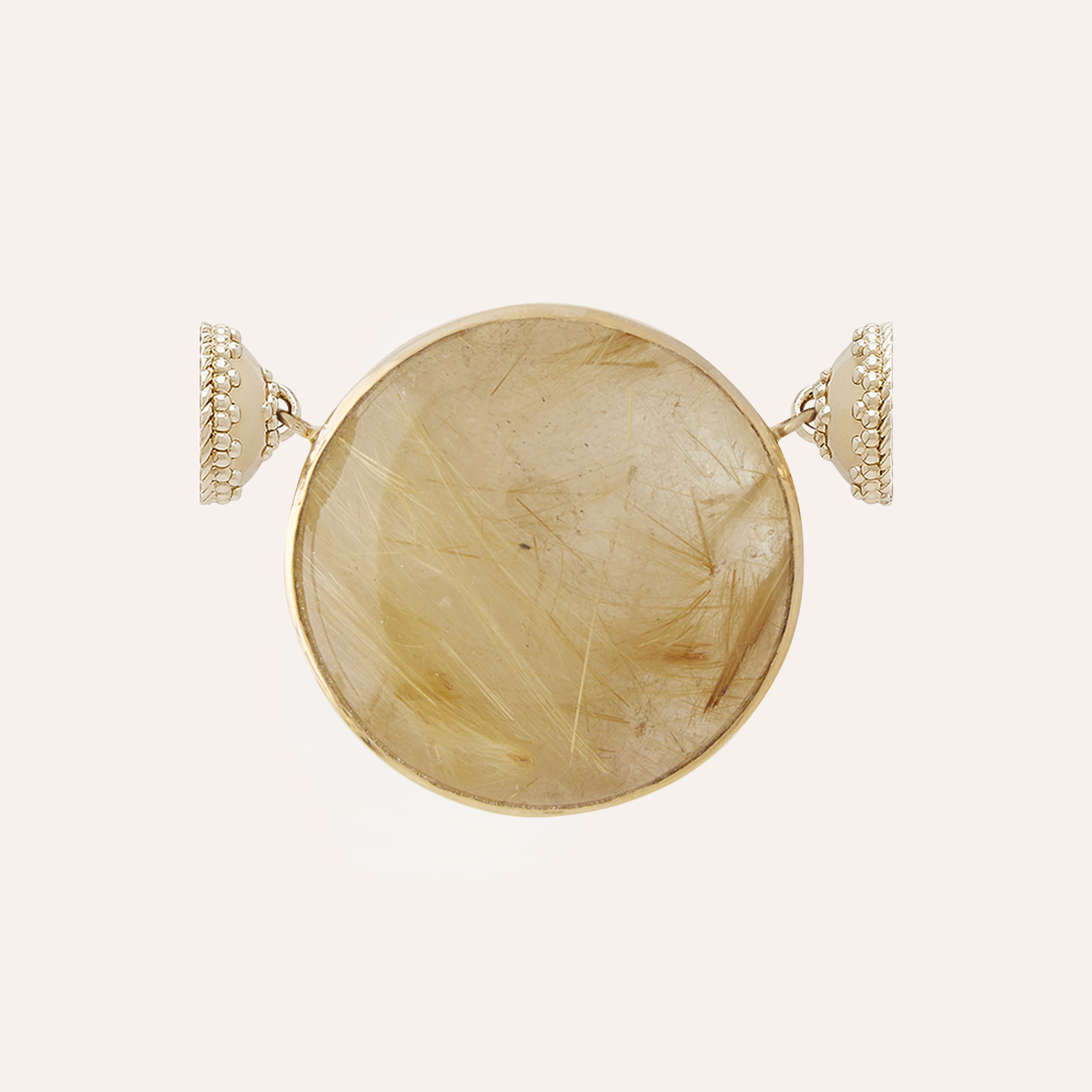 Rutilated Quartz Round Cabochon Centerpiece