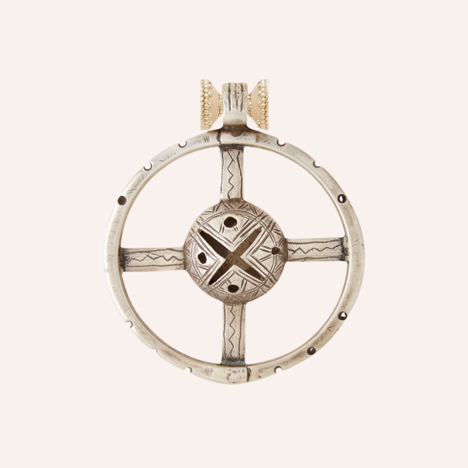 Moroccan Silver Circular Cross Centerpiece