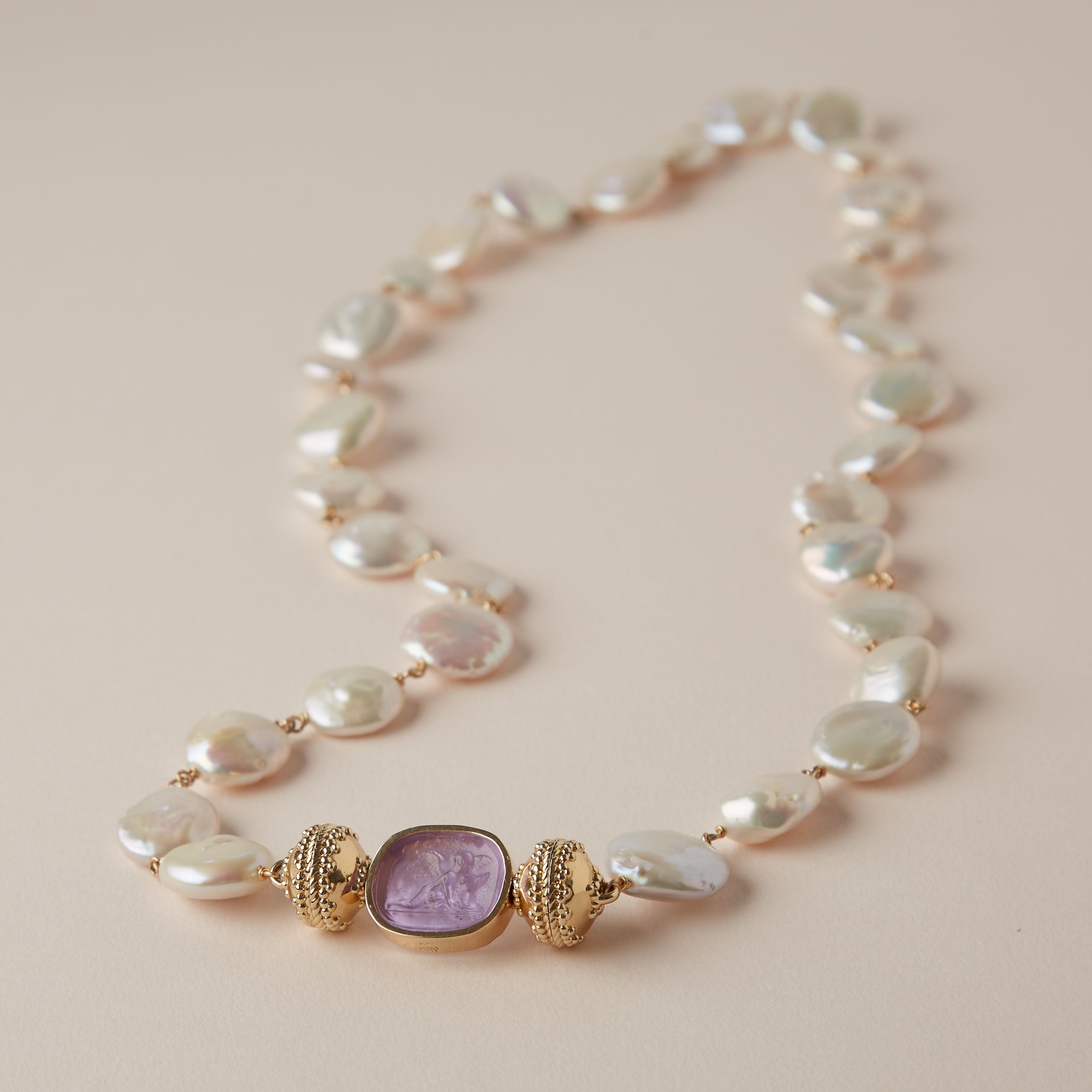 Caspian Coin Pearl Necklace