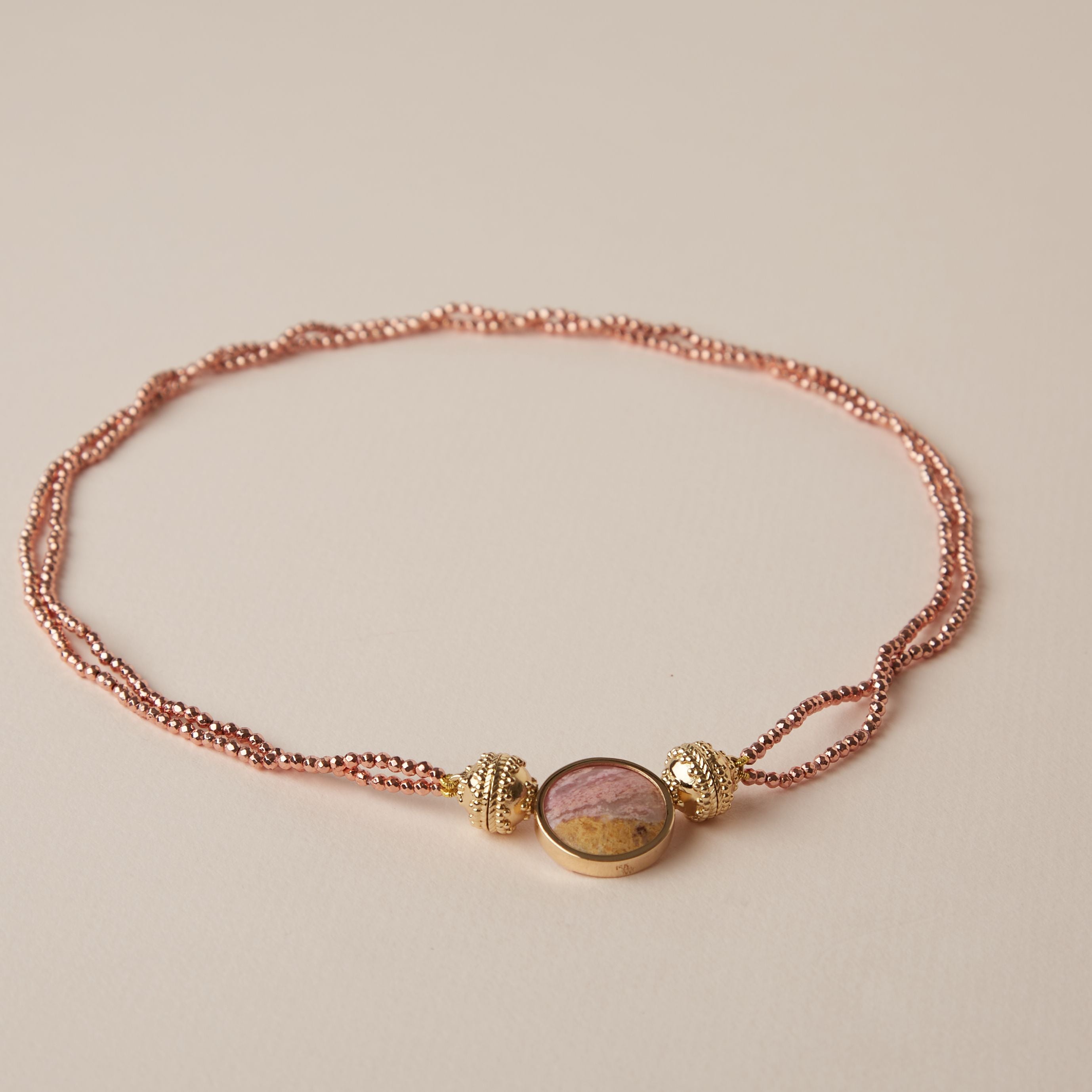 Michel Rose Gold Hematite Double-Strand Mini Necklace