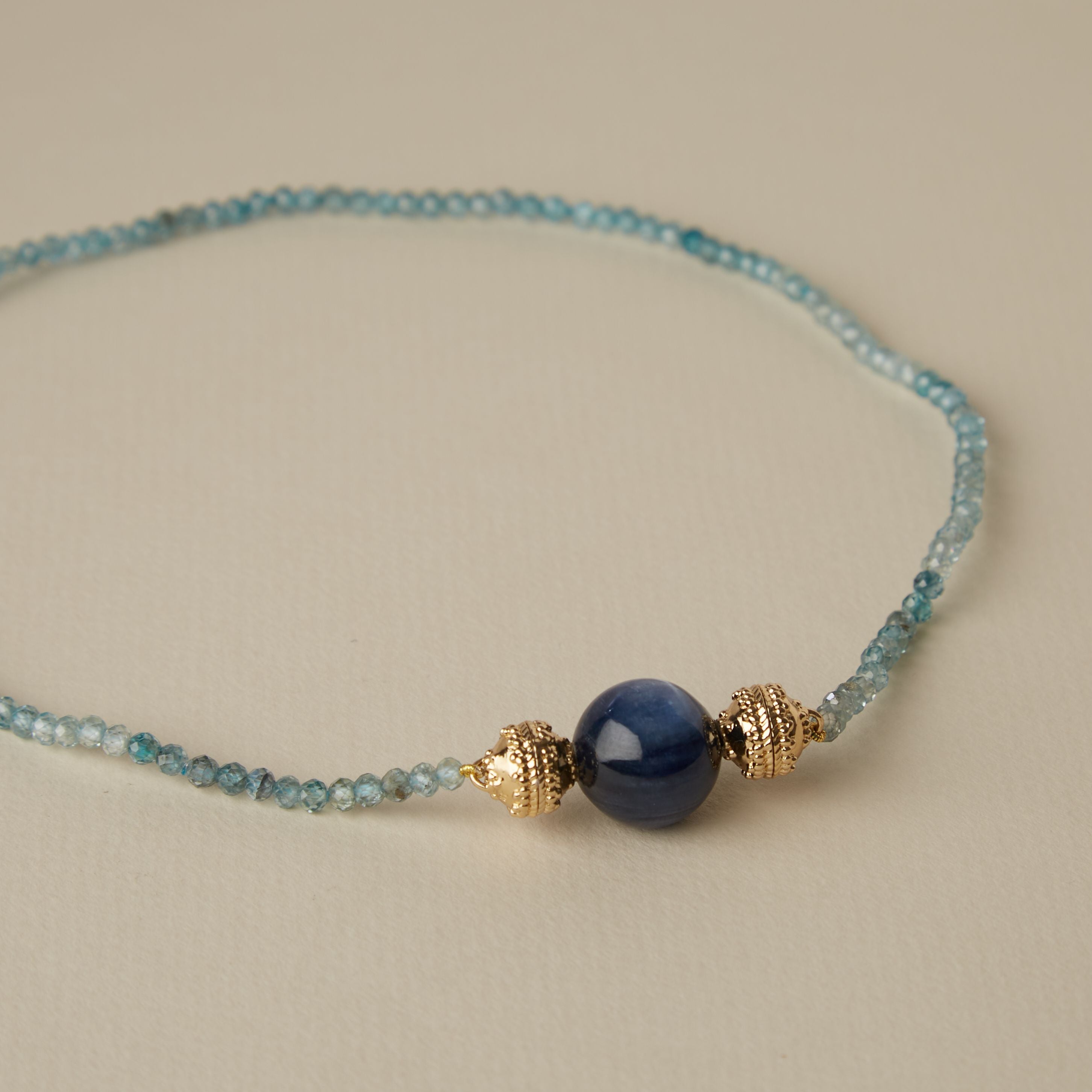 Blue Zircon Faceted Mini Necklace