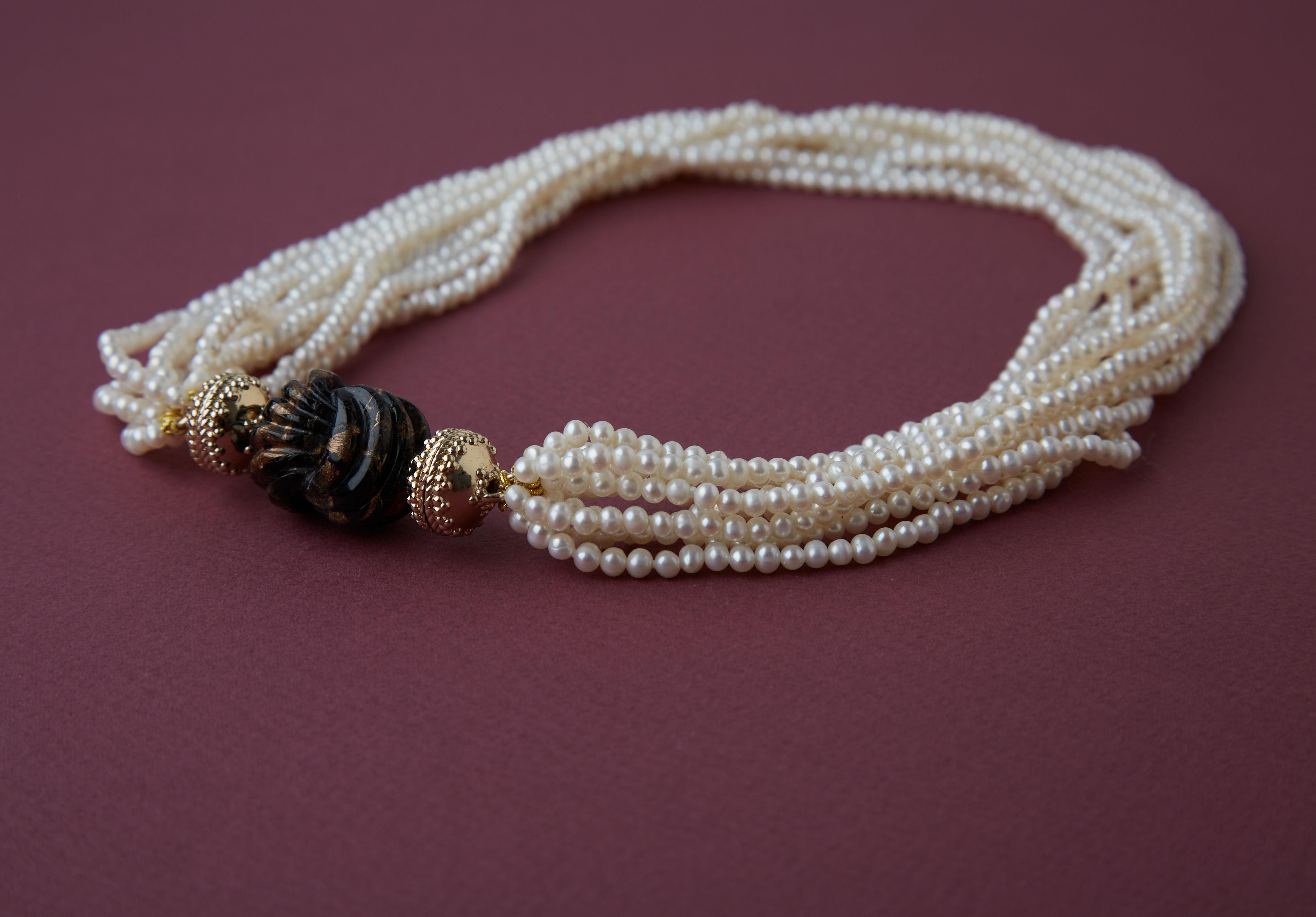 Petite Pearl Cascade Multi-Strand Necklace