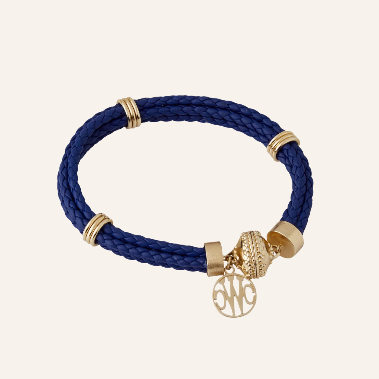 Aspen Braided Leather Royal Blue Bracelet