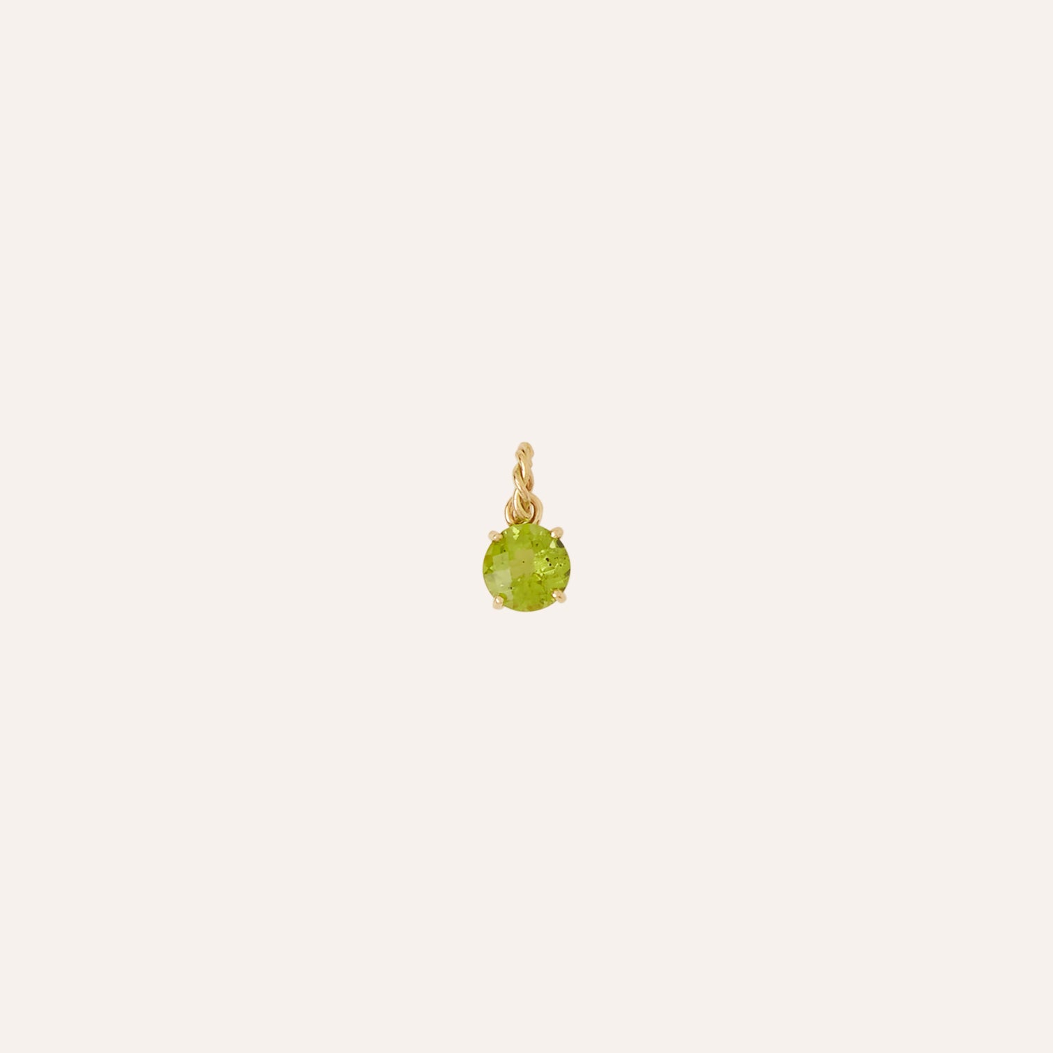 14K Lumiere 8mm Peridot Round Charm