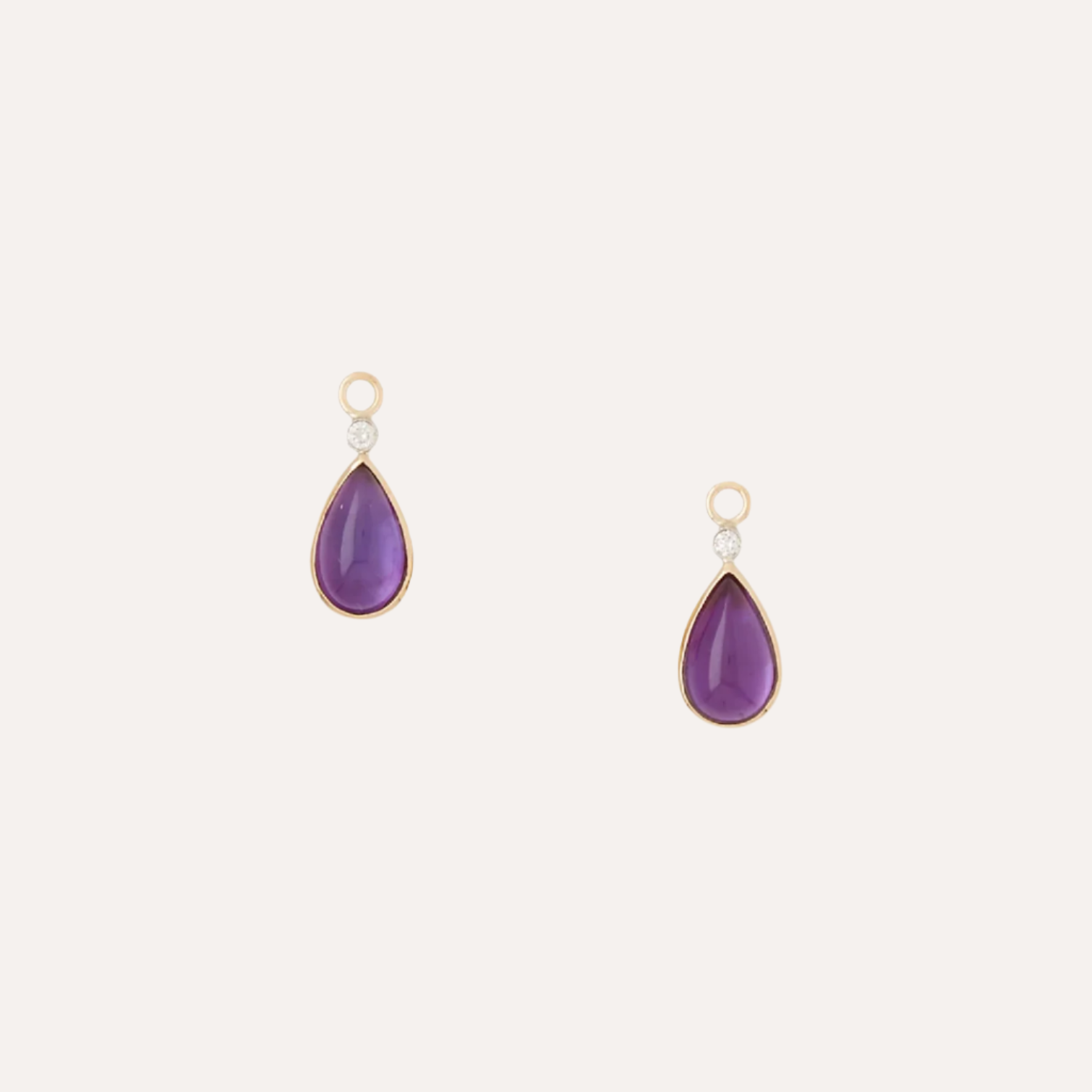 18K Candy Amethyst & Diamond Teardrop Earring Drops