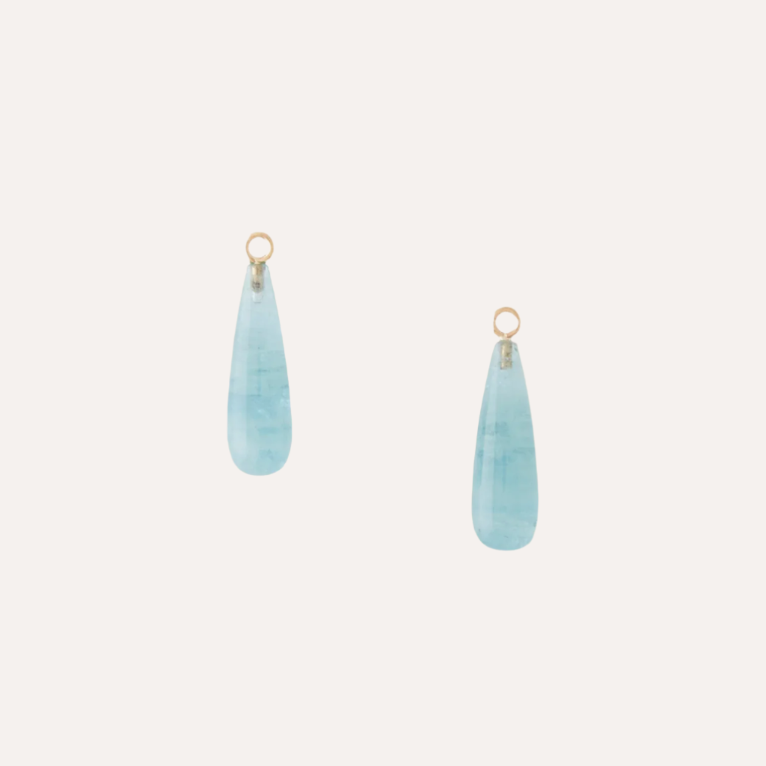 Aquamarine 24.5mm Thin Teardrop Earring Drops