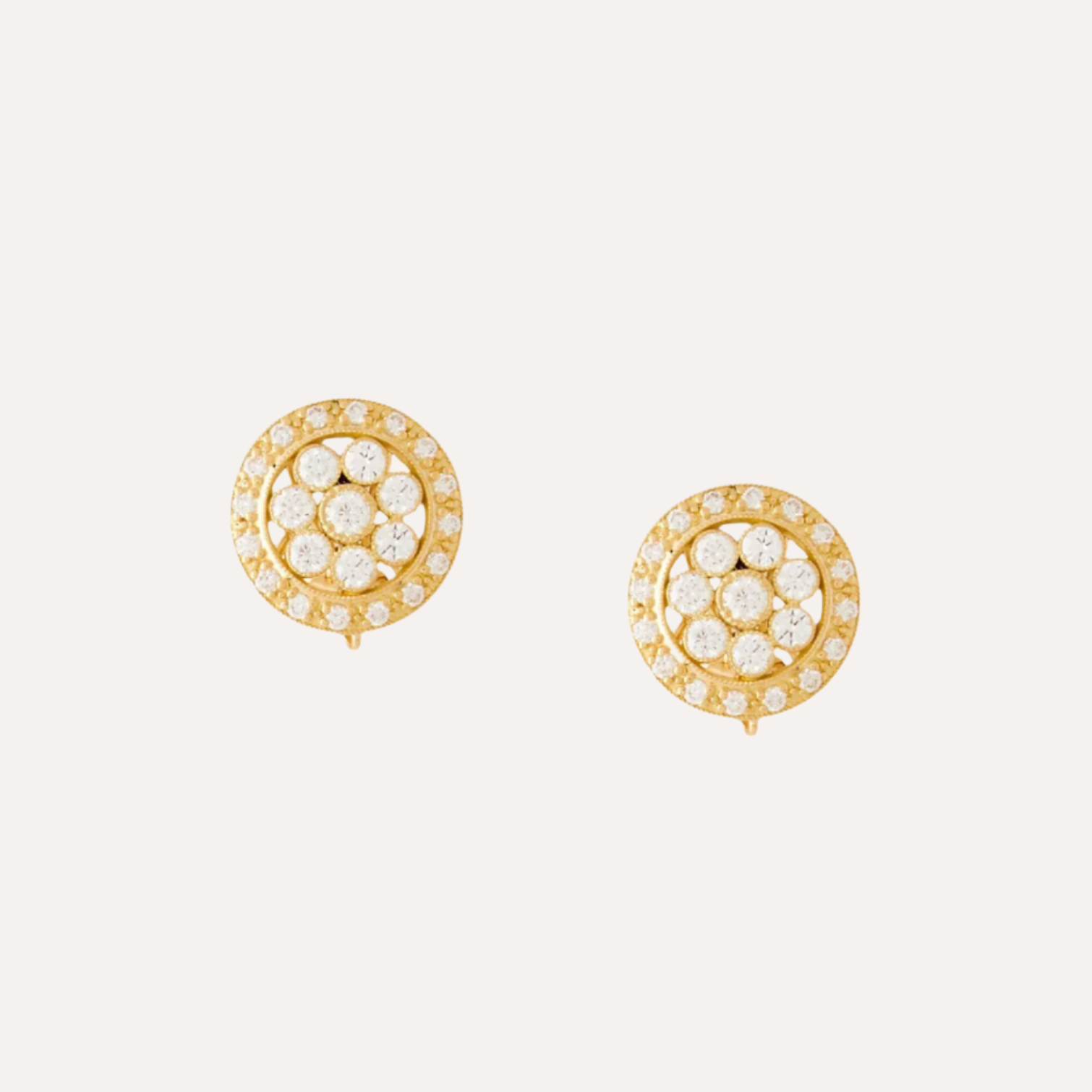 18K Yellow Gold Large Blossom Earrings