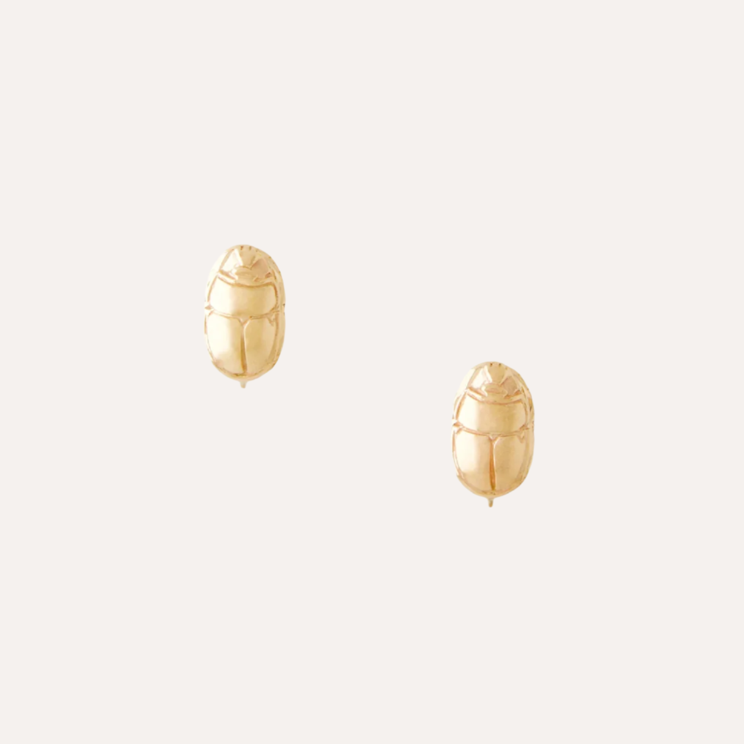 14K Yellow Gold Scarab Earrings