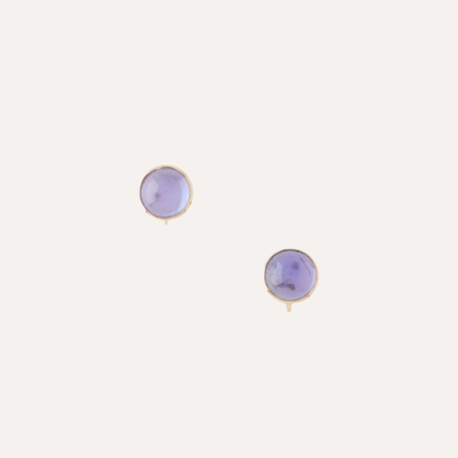 18K Tanzanite 7mm Cabochon Earrings