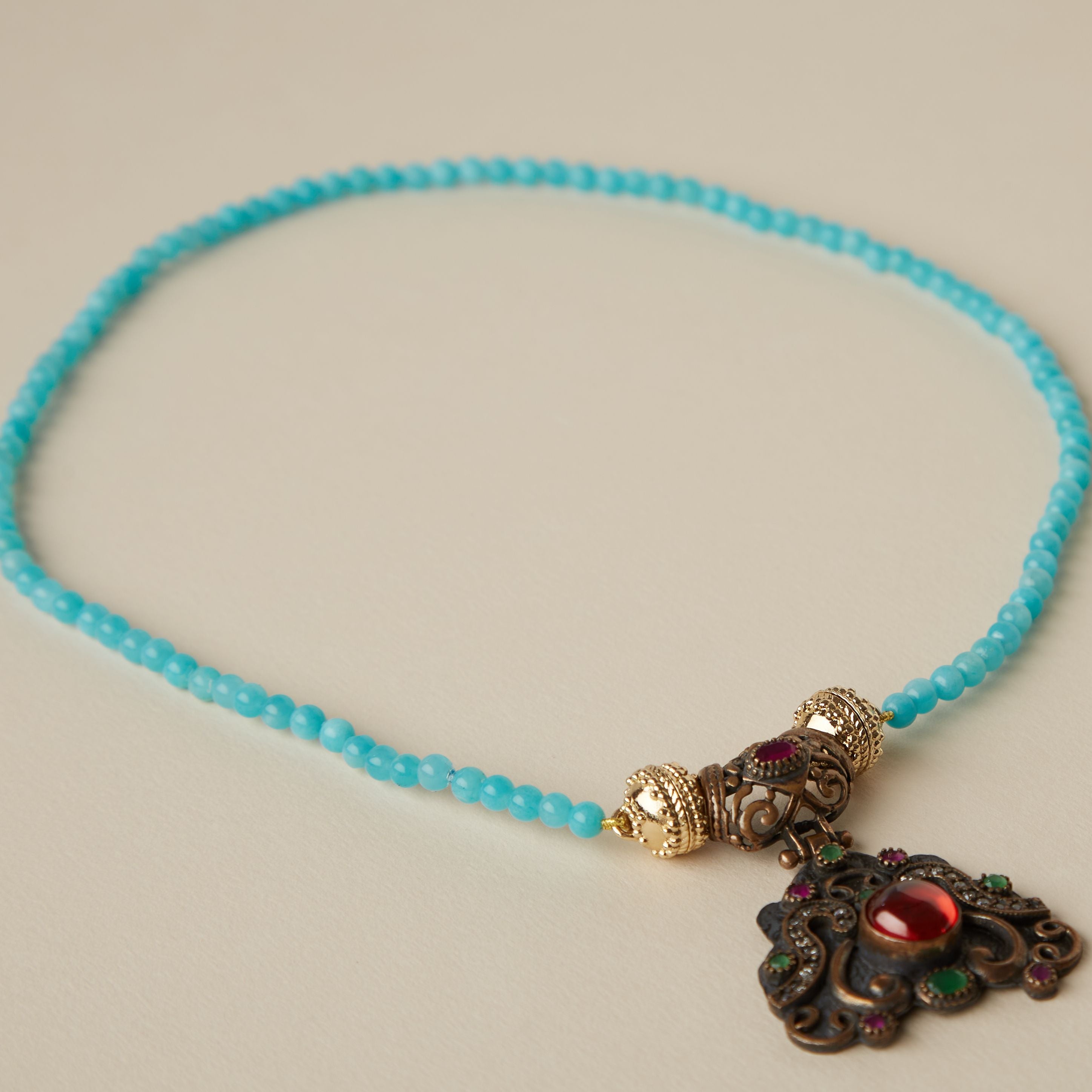 Victoire 4mm Amazonite Mini Necklace