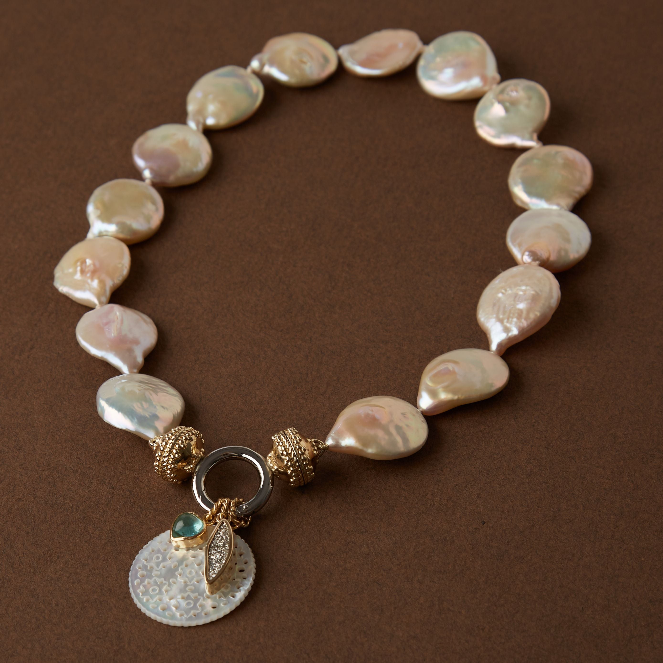 Pink Freshwater Coin Pearl Necklace