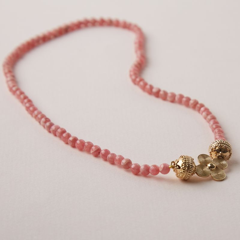 Victoire 4mm Rhodochrosite Mini Necklace