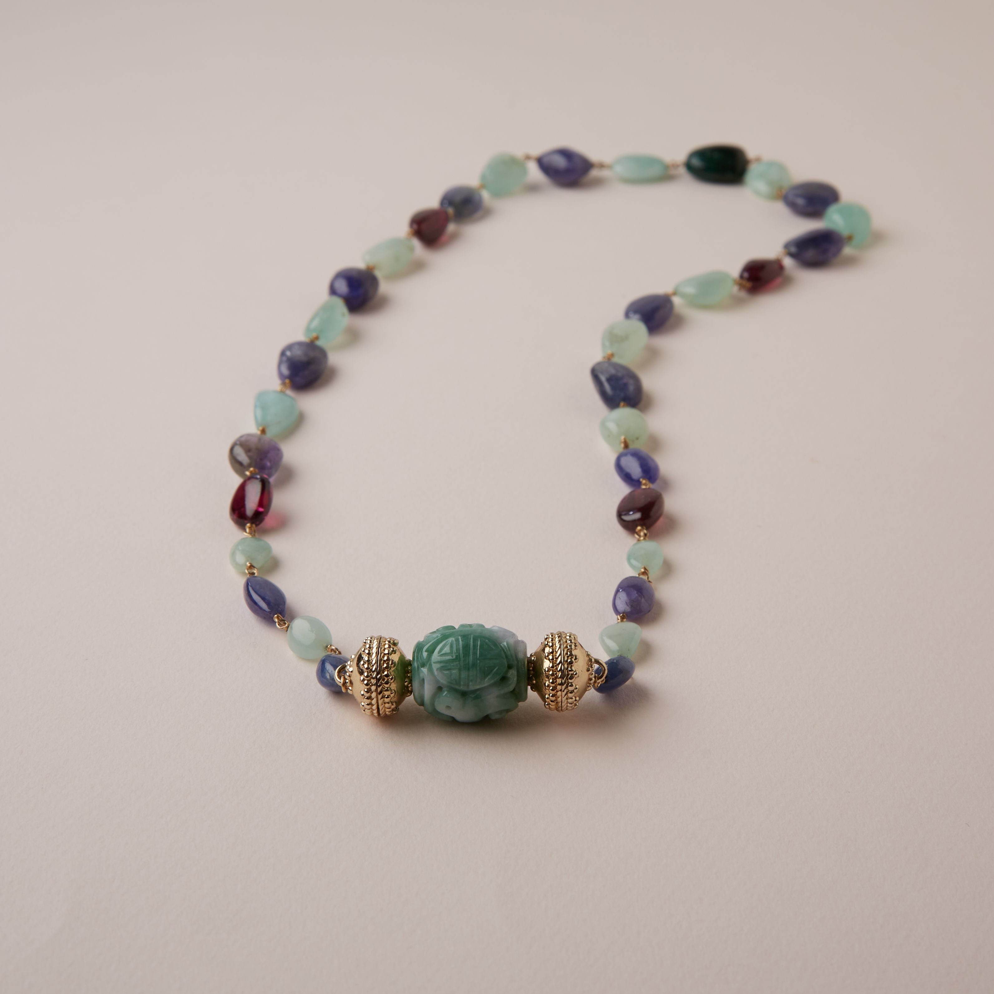 Caspian Helen Emerald, Tanzanite, & Sapphire Necklace