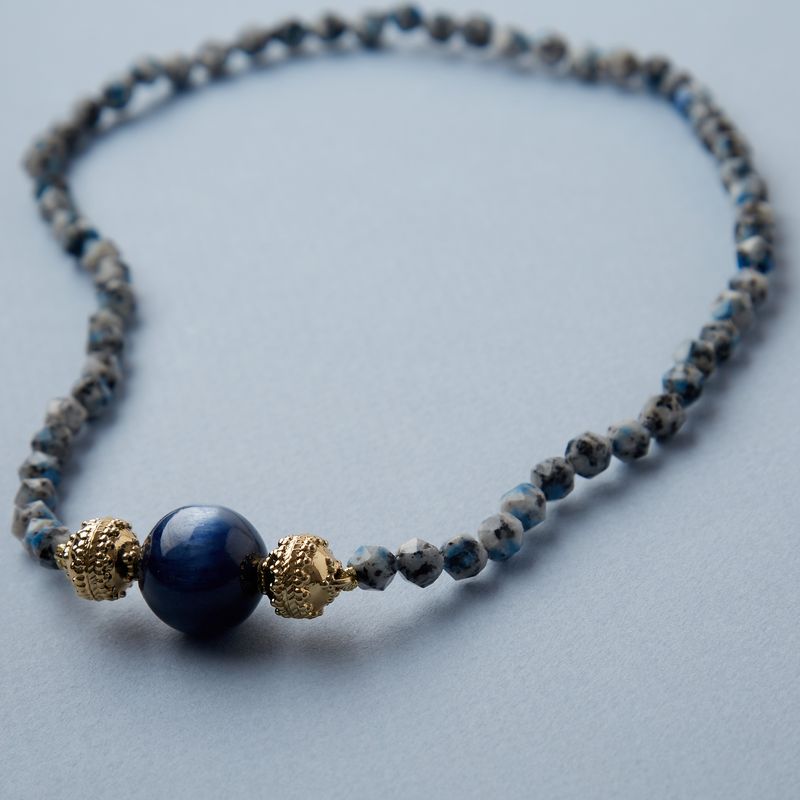 Nancy 4mm K2 Blue Azurite Mini Necklace