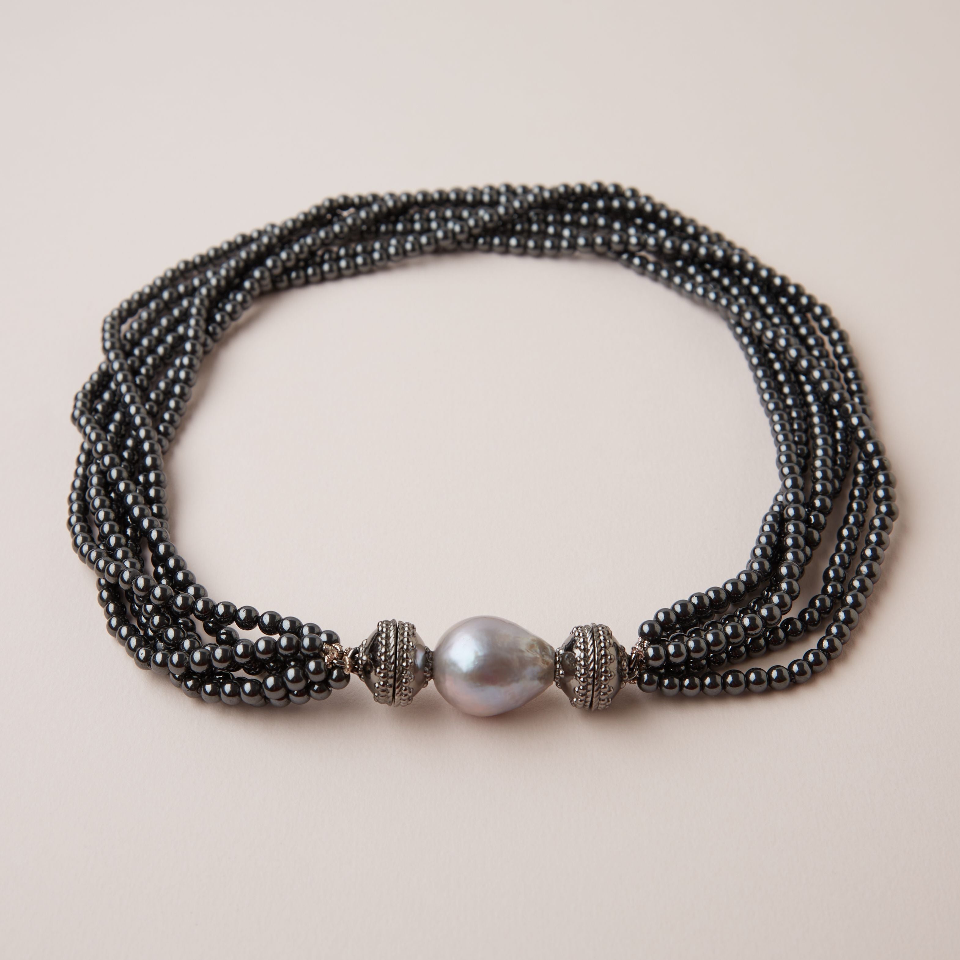 Victoire 4mm Hematite Multi-Strand Necklace