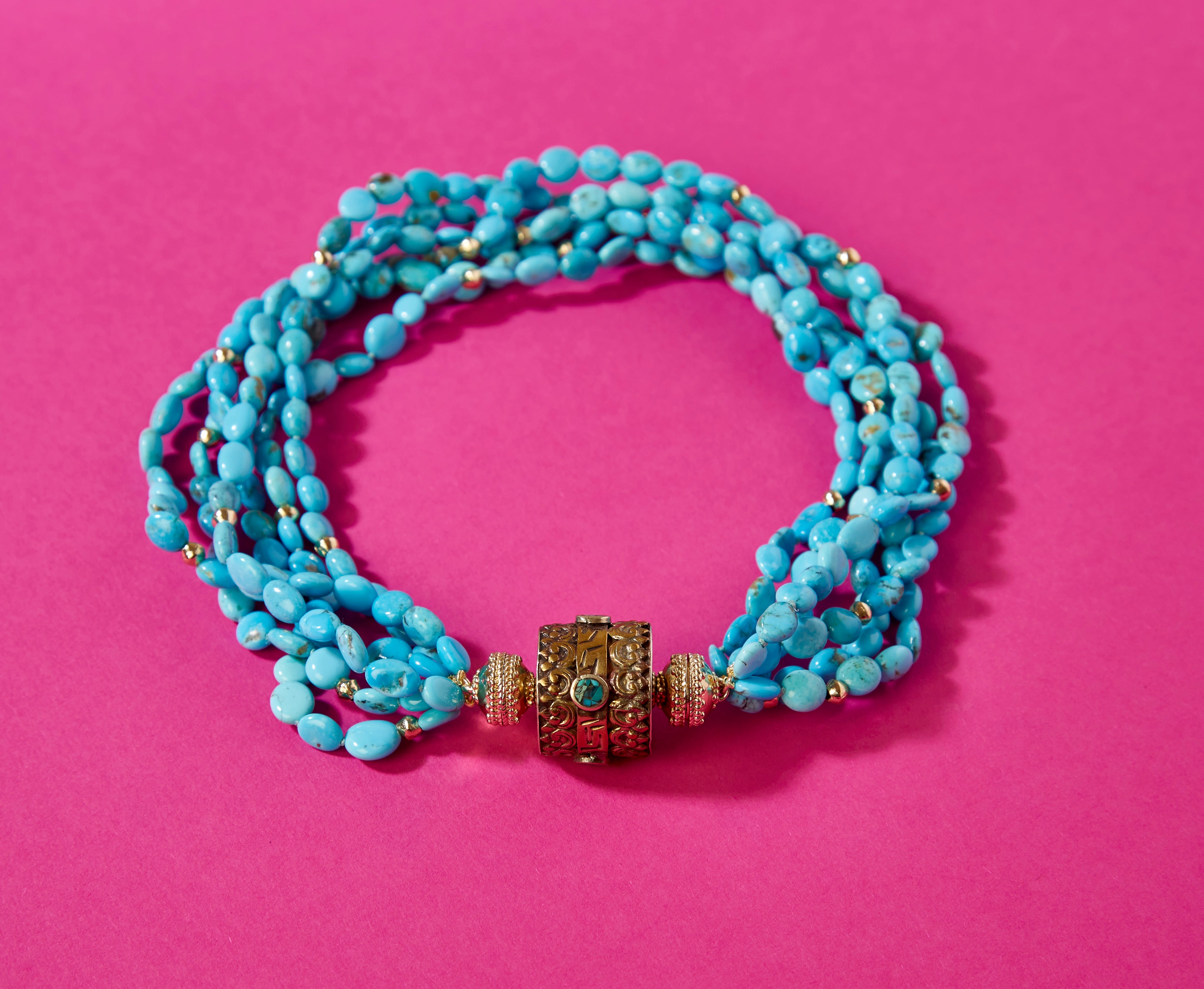 Peppercorn Kingman Turquoise Multi-Strand Necklace