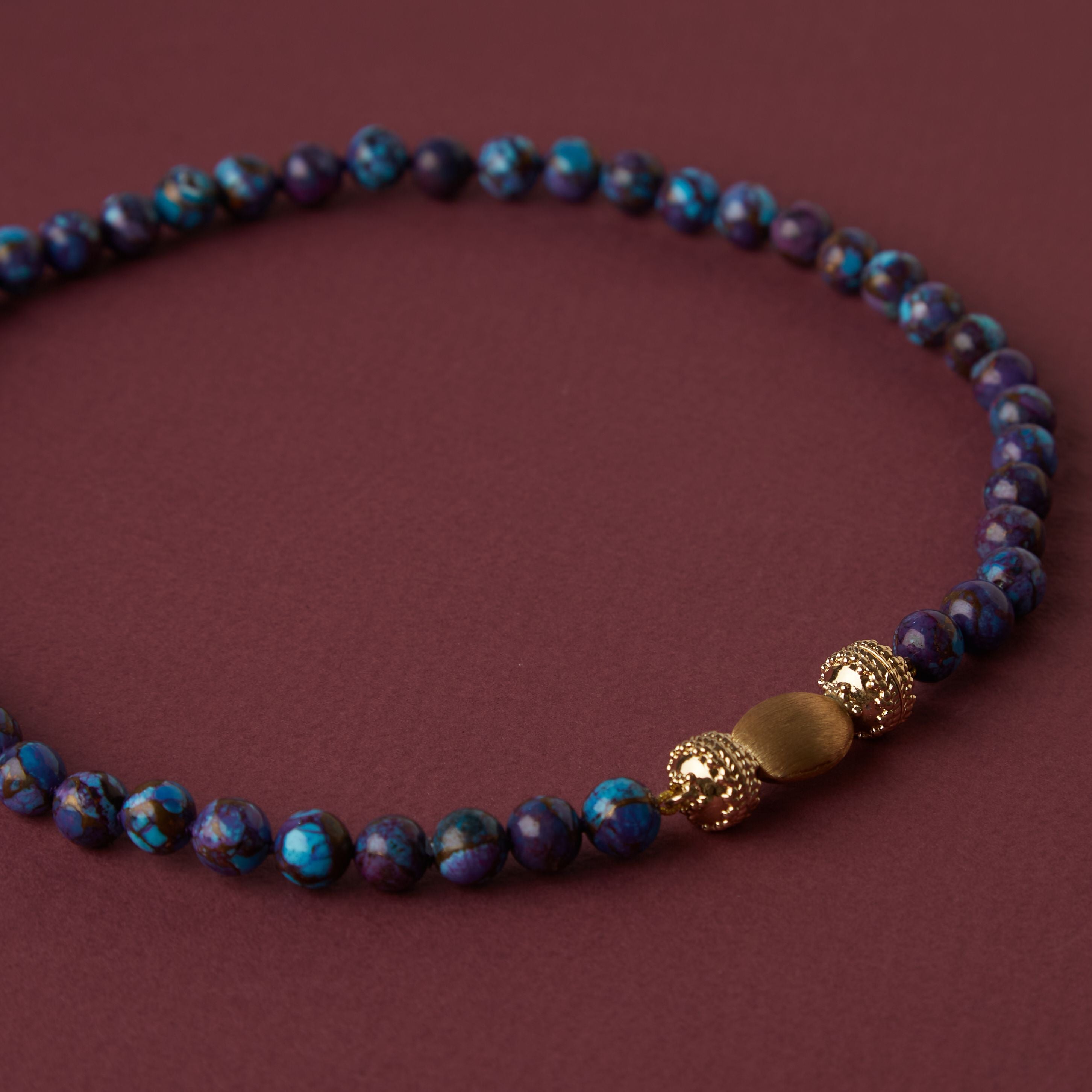 Victoire 7mm Reconstituted Mohave Purple and Kingman Turquoise Mini Necklace