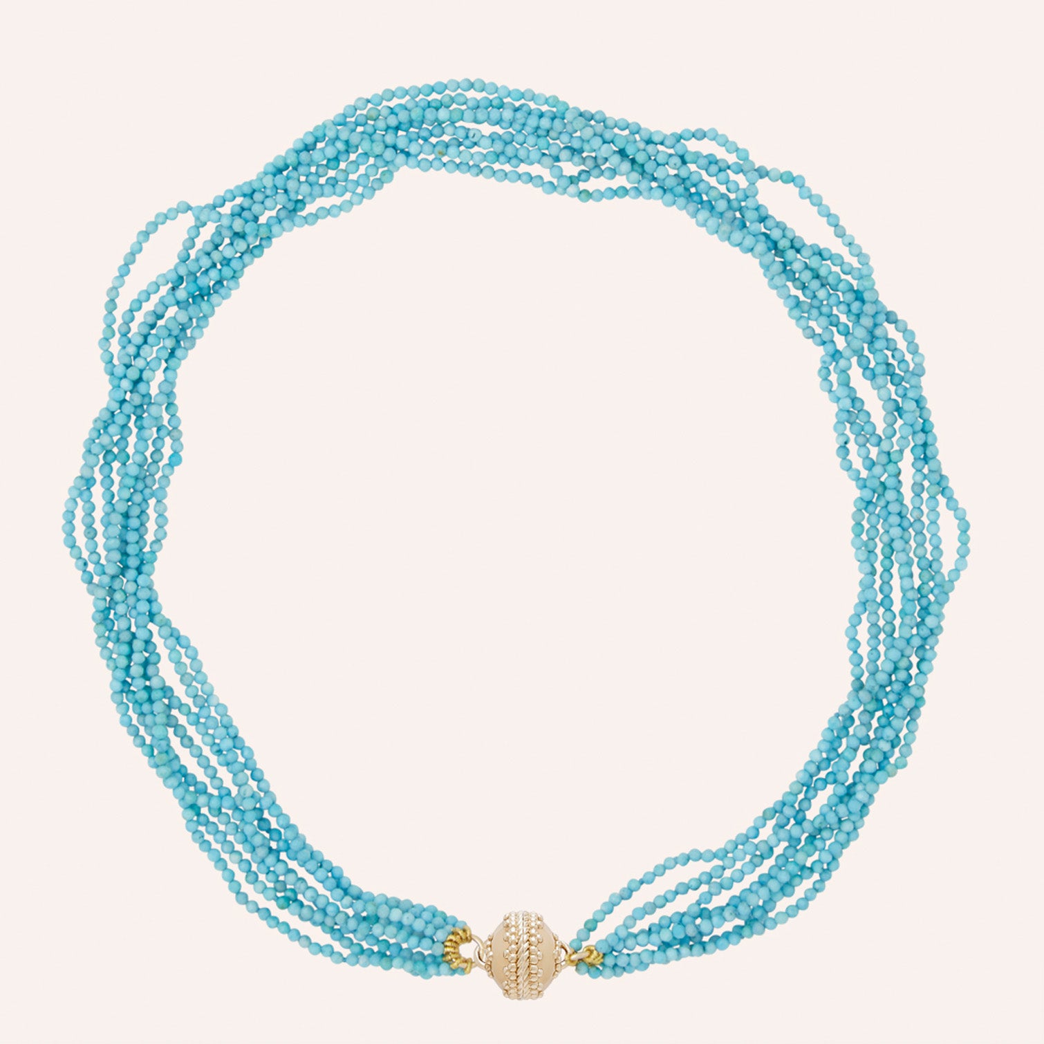 Michel 2.5mm Turquoise Multi-Strand Beaded Necklace