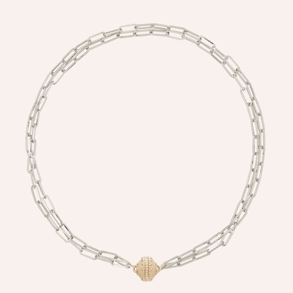 Kingsbury Rhodium Double Strand Necklace