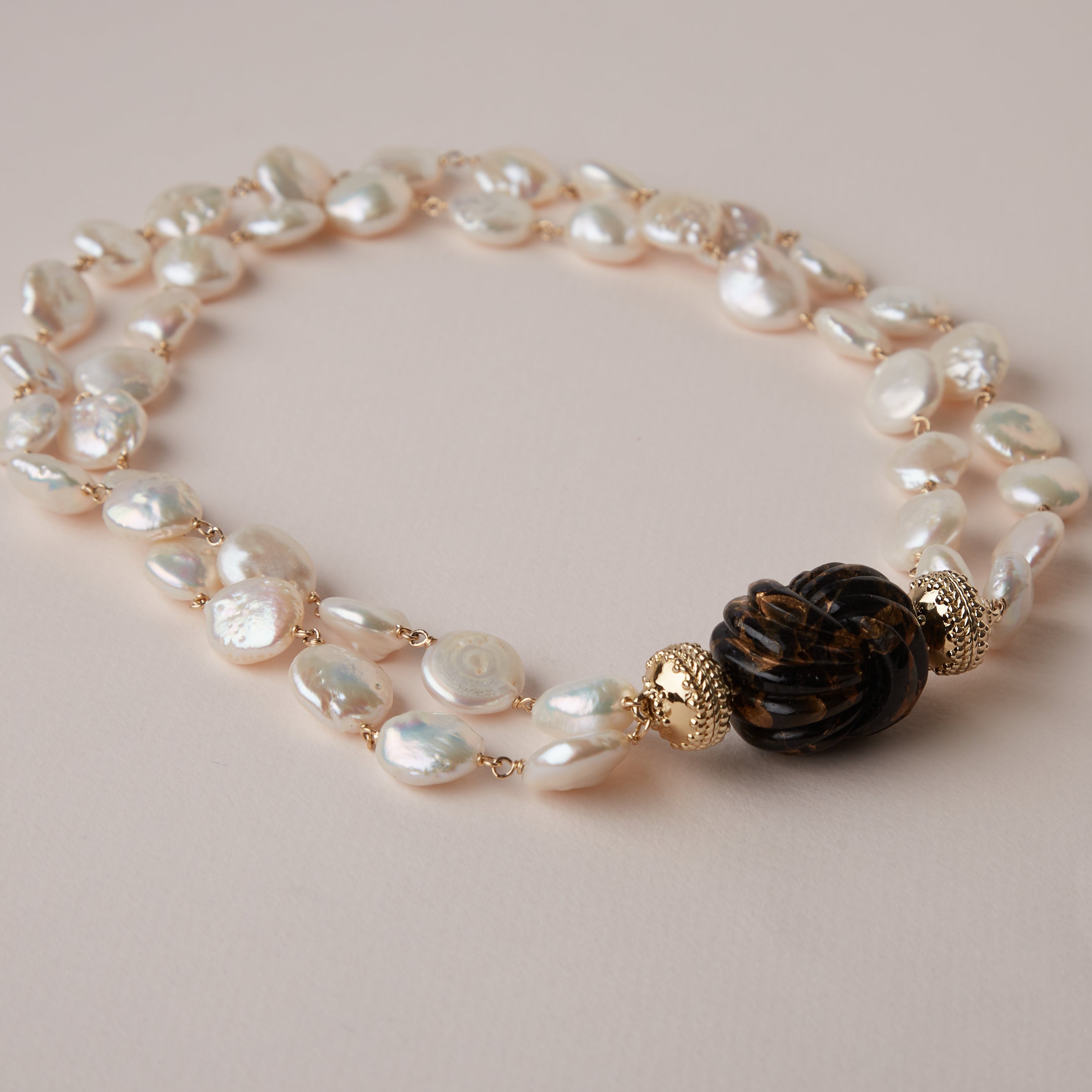 Caspian Baroque Double-Strand Pearl Necklace