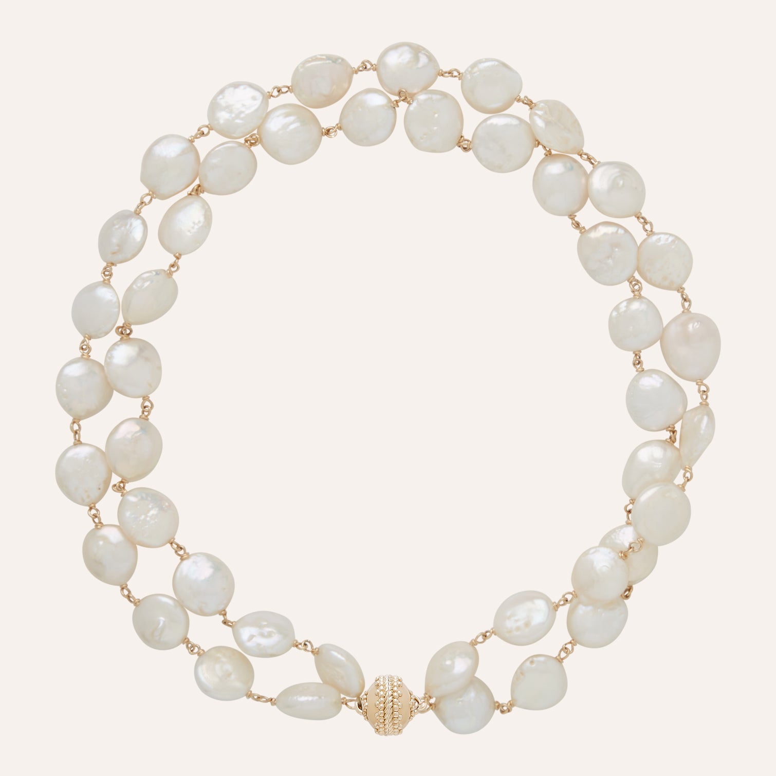 Caspian Baroque Double-Strand Pearl Necklace