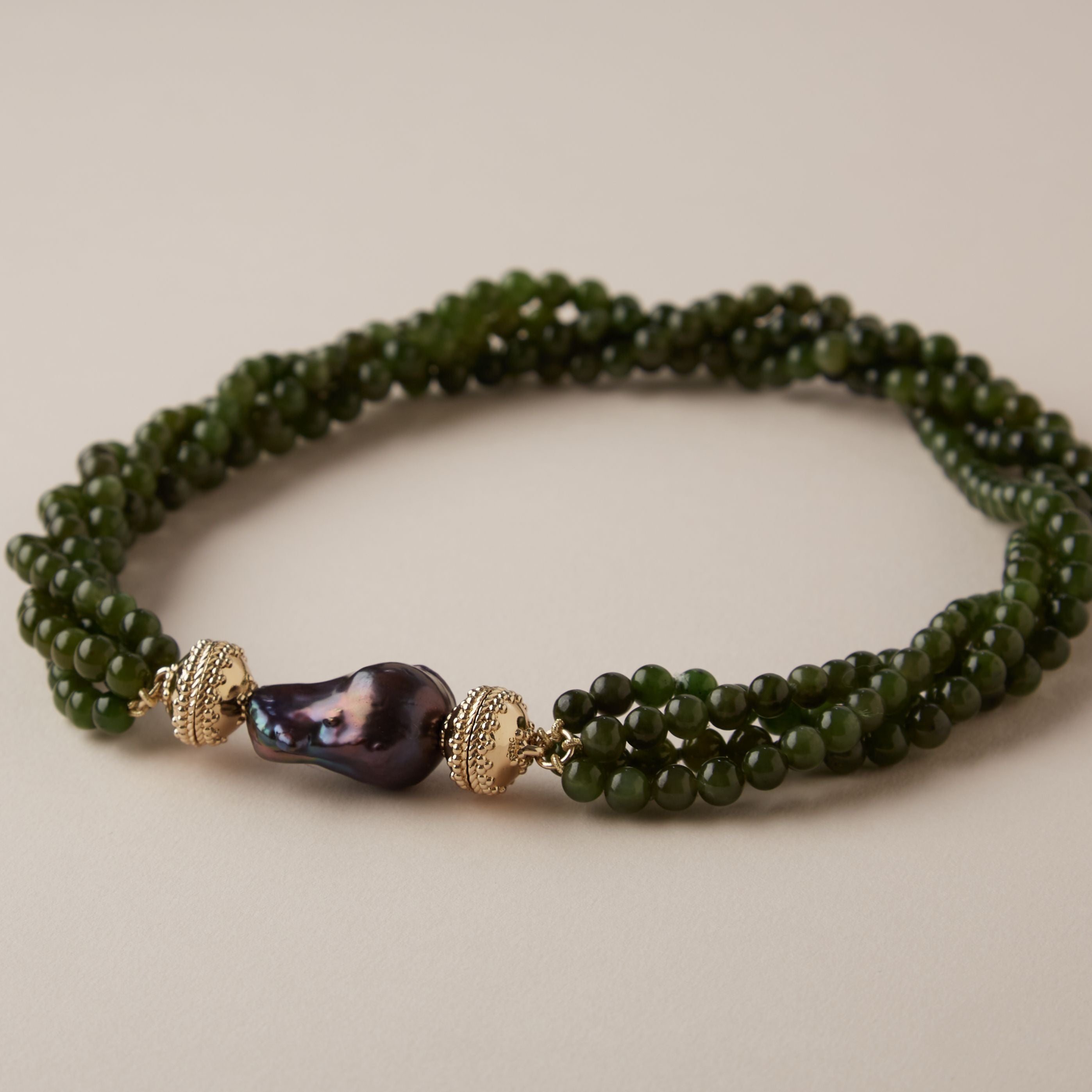 Victoire 6mm Canadian Jade Multi-Strand Necklace