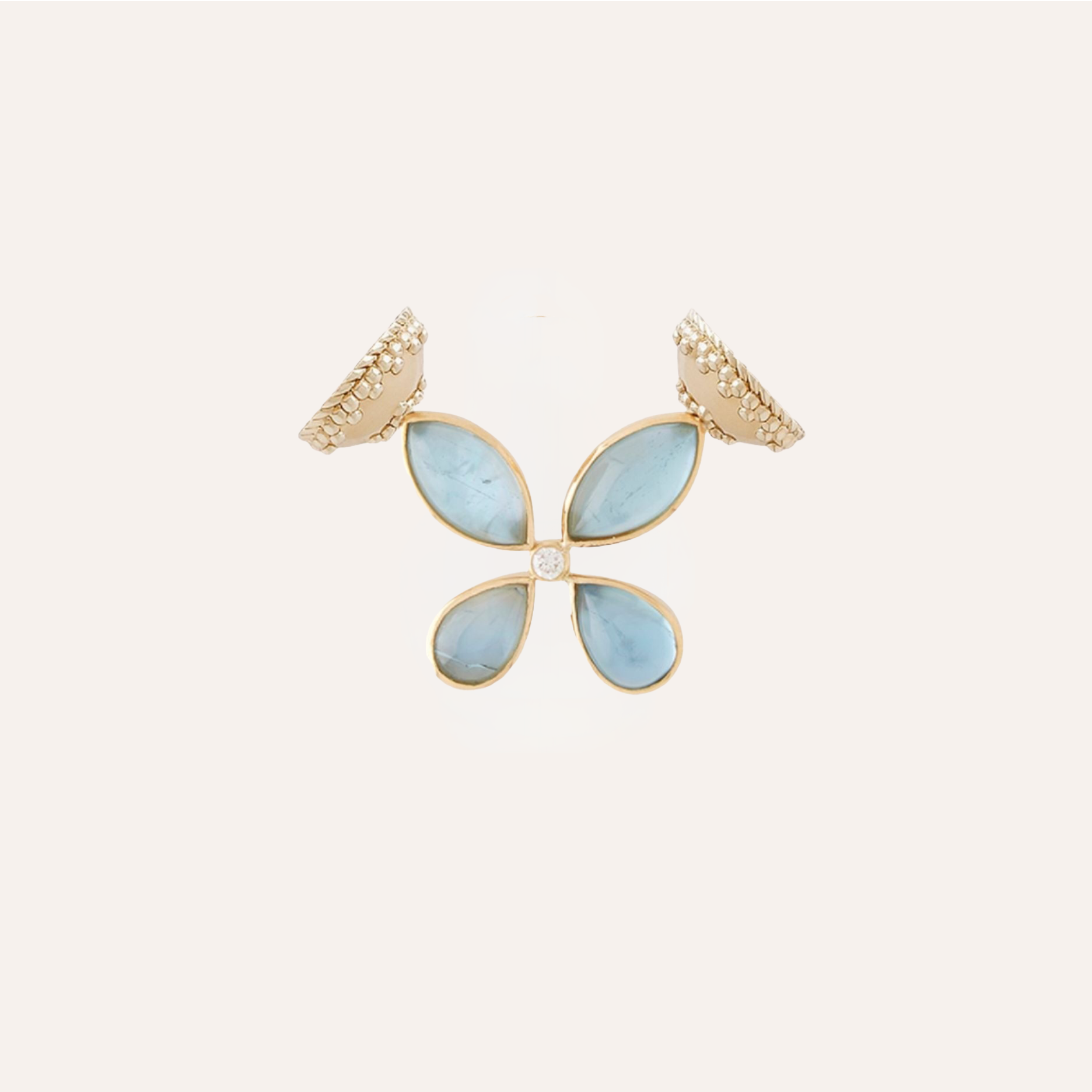 Candy Aquamarine Butterfly 18K Yellow Gold Centerpiece