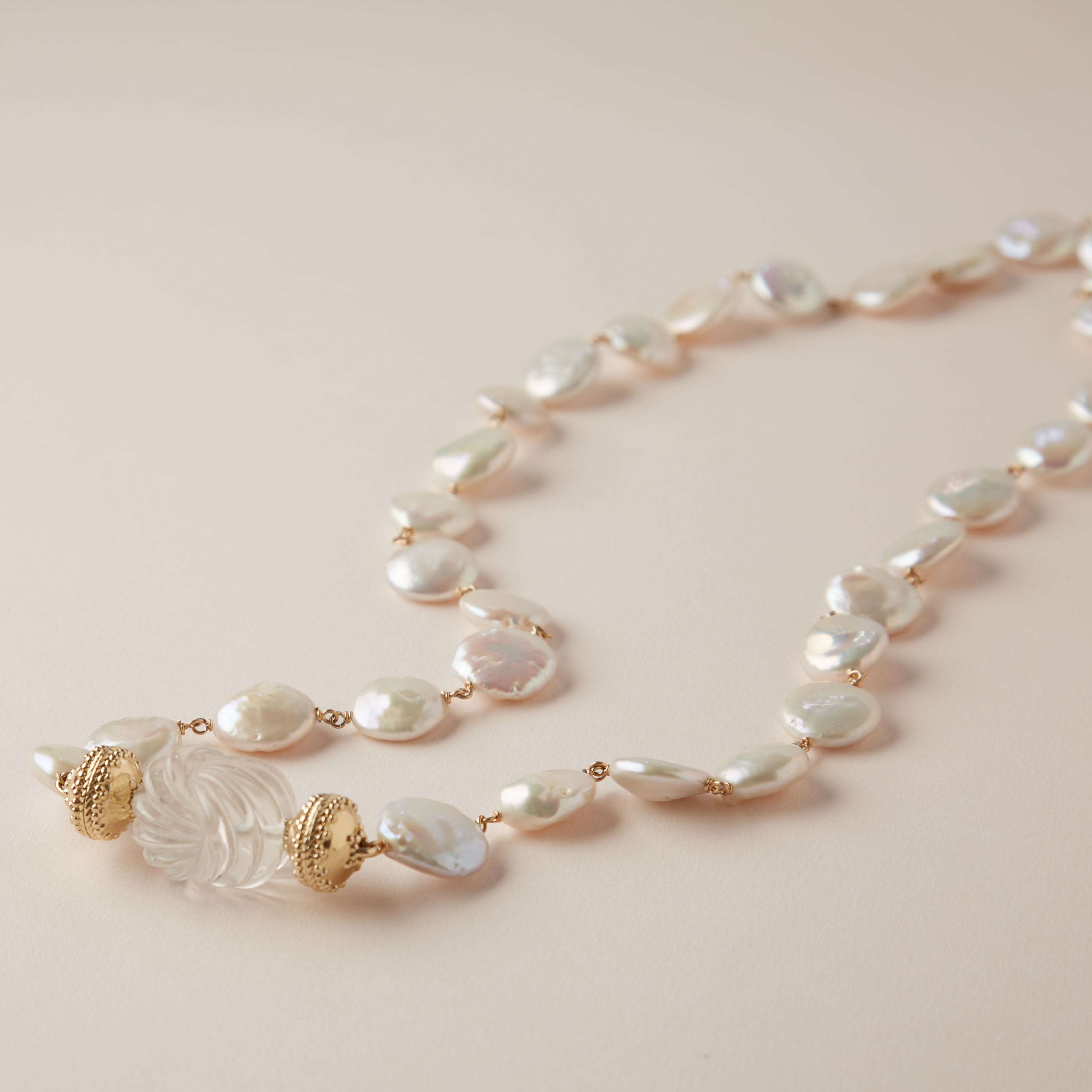 Caspian Coin Pearl Necklace