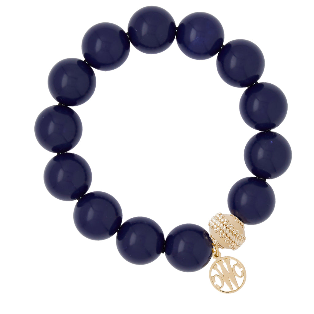 Victoire Lapis Stretch Bracelet 16mm