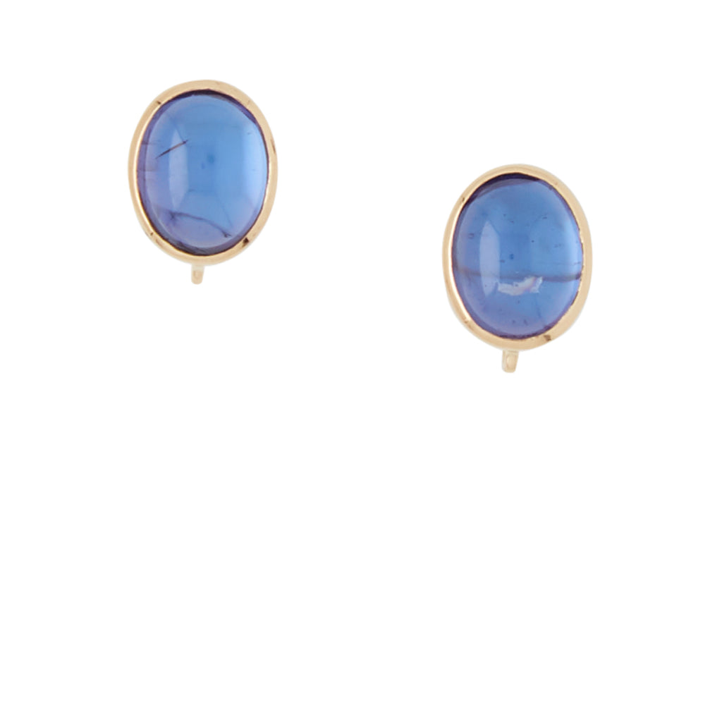 Candy Blue Oval Tanzanite Earrings