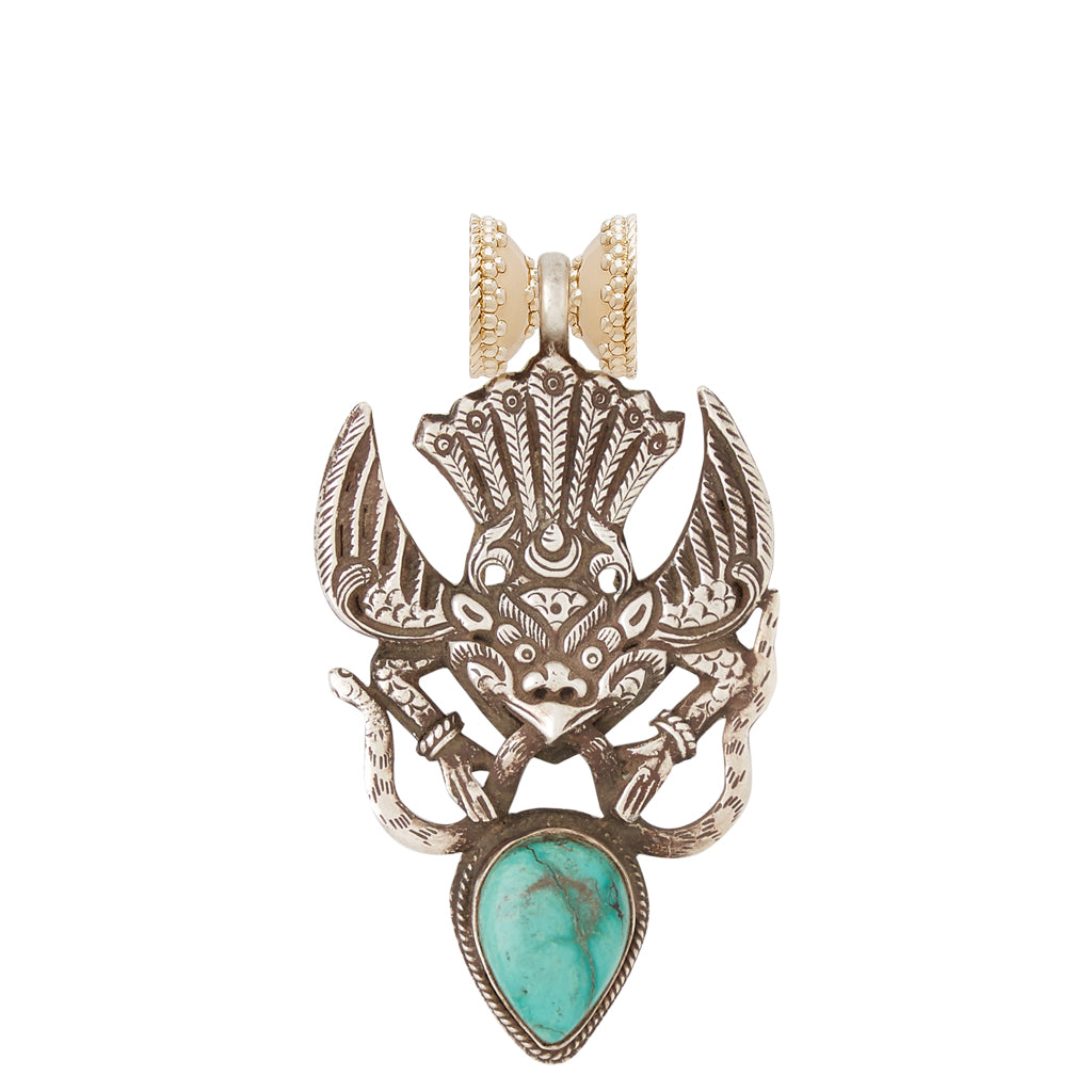 Tibetan Treasure Turquoise & Dragon Centerpiece